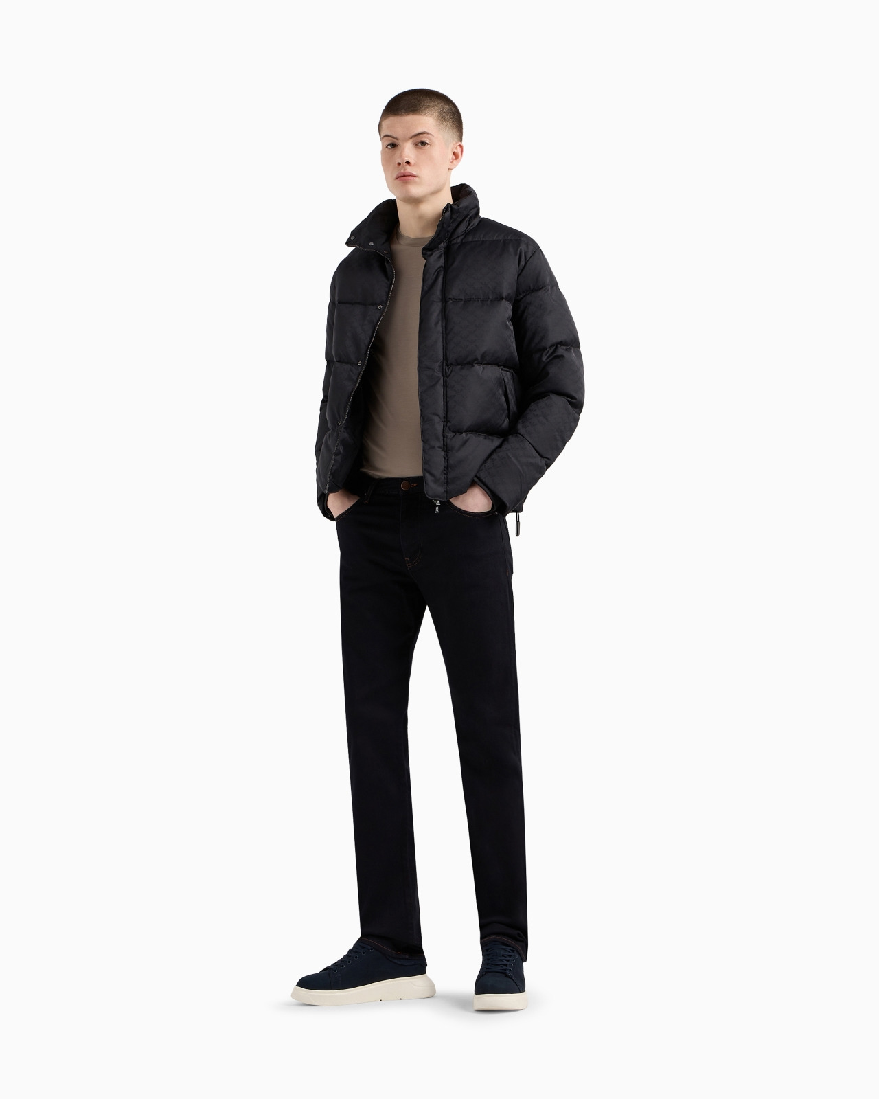 Quilted puffer jacket with all-over jacquard eagle - 2