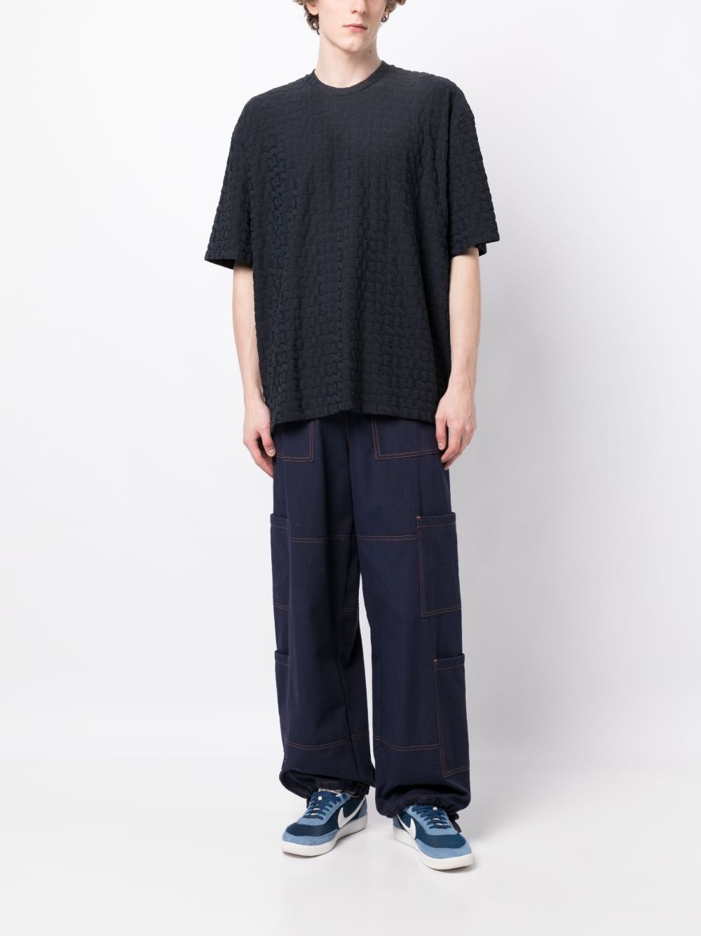 logo-embossed jersey T-shirt - 2