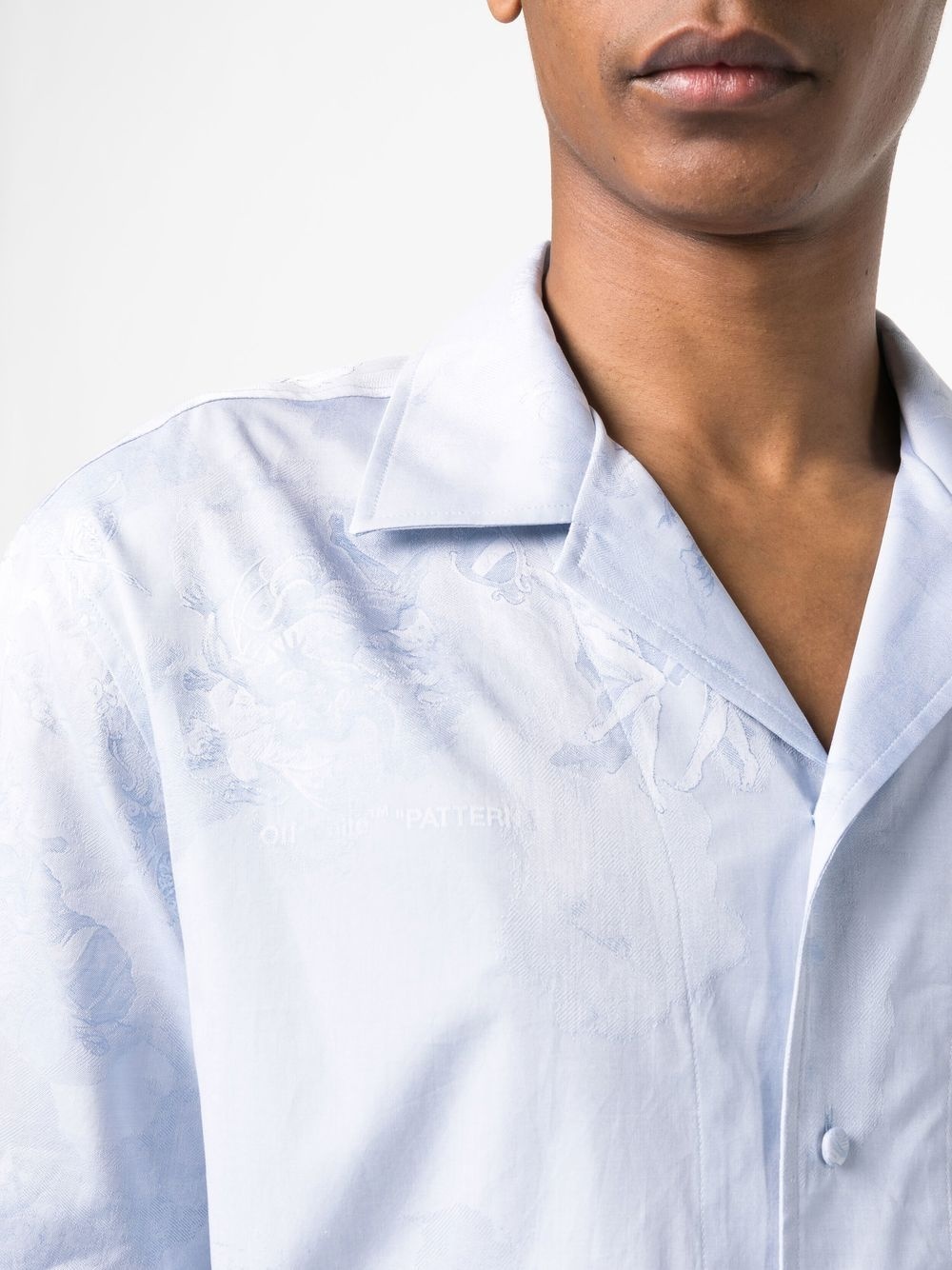 angel-motif jacquard short-sleeved shirt - 5