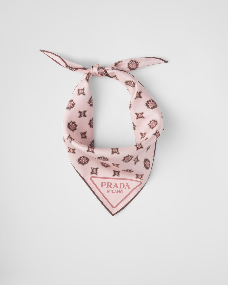 Printed silk twill scarf 1