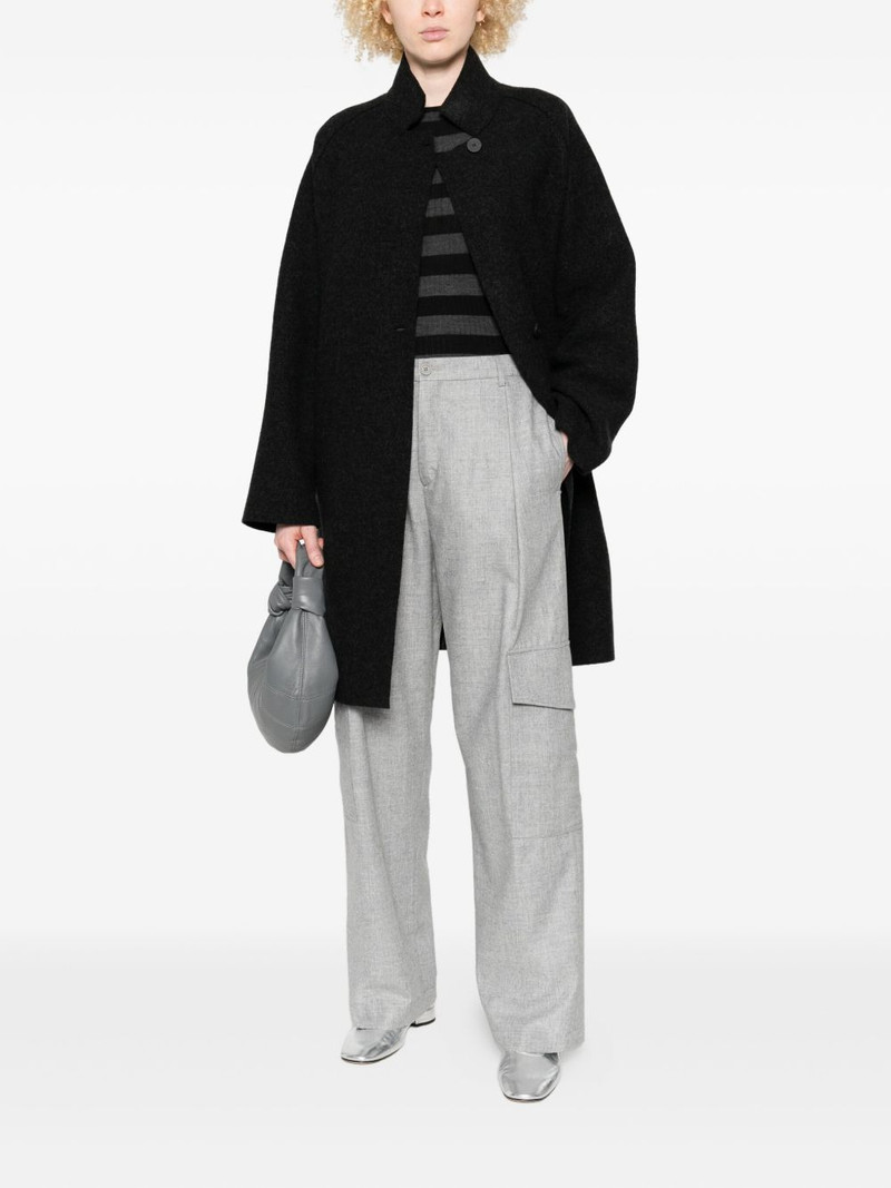 Harris Wharf London single-breasted wool coat outlook