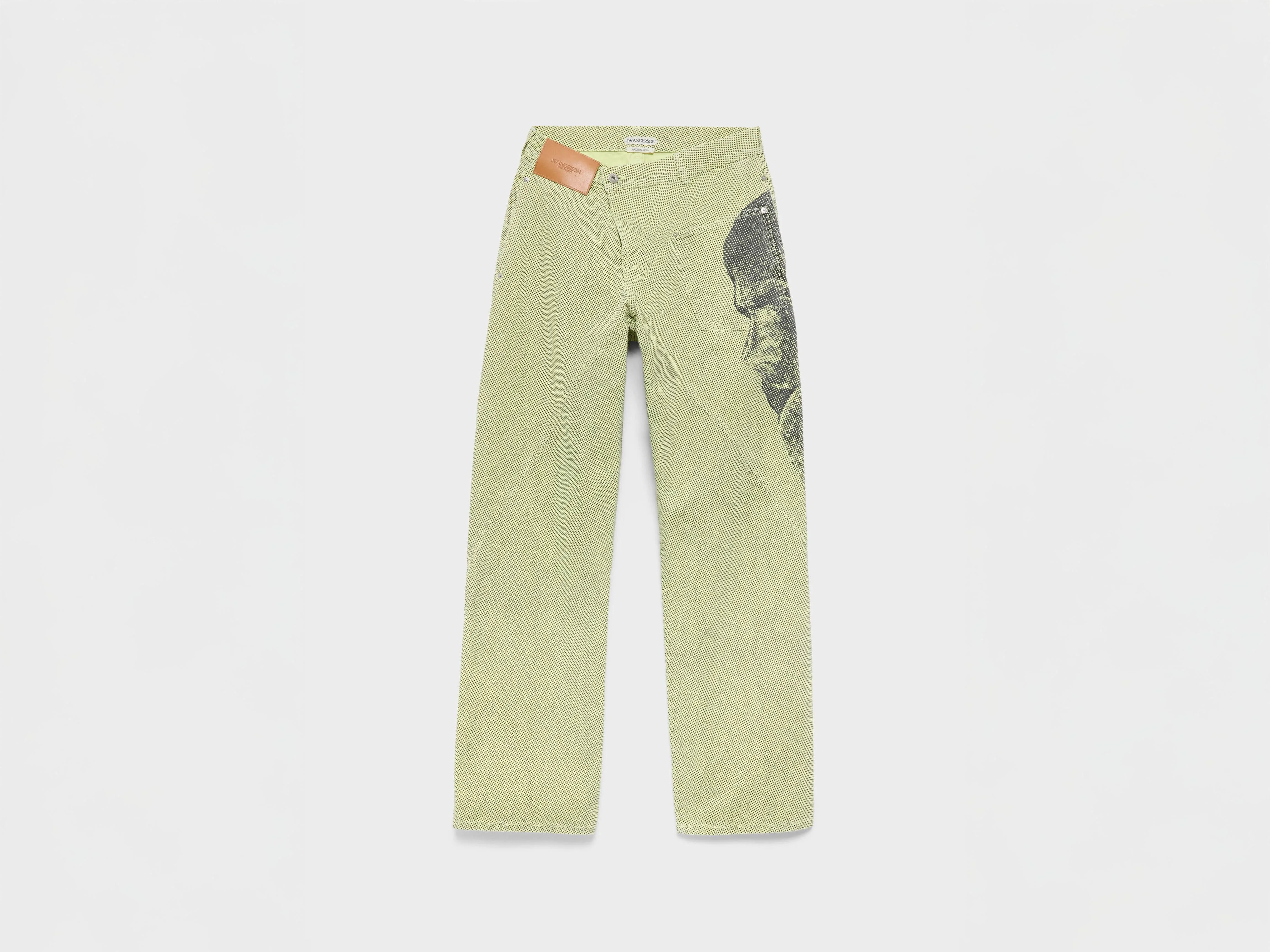 MENS TWISTED WORKWEAR DENIM JEANS IN PALE YELLOW - 1