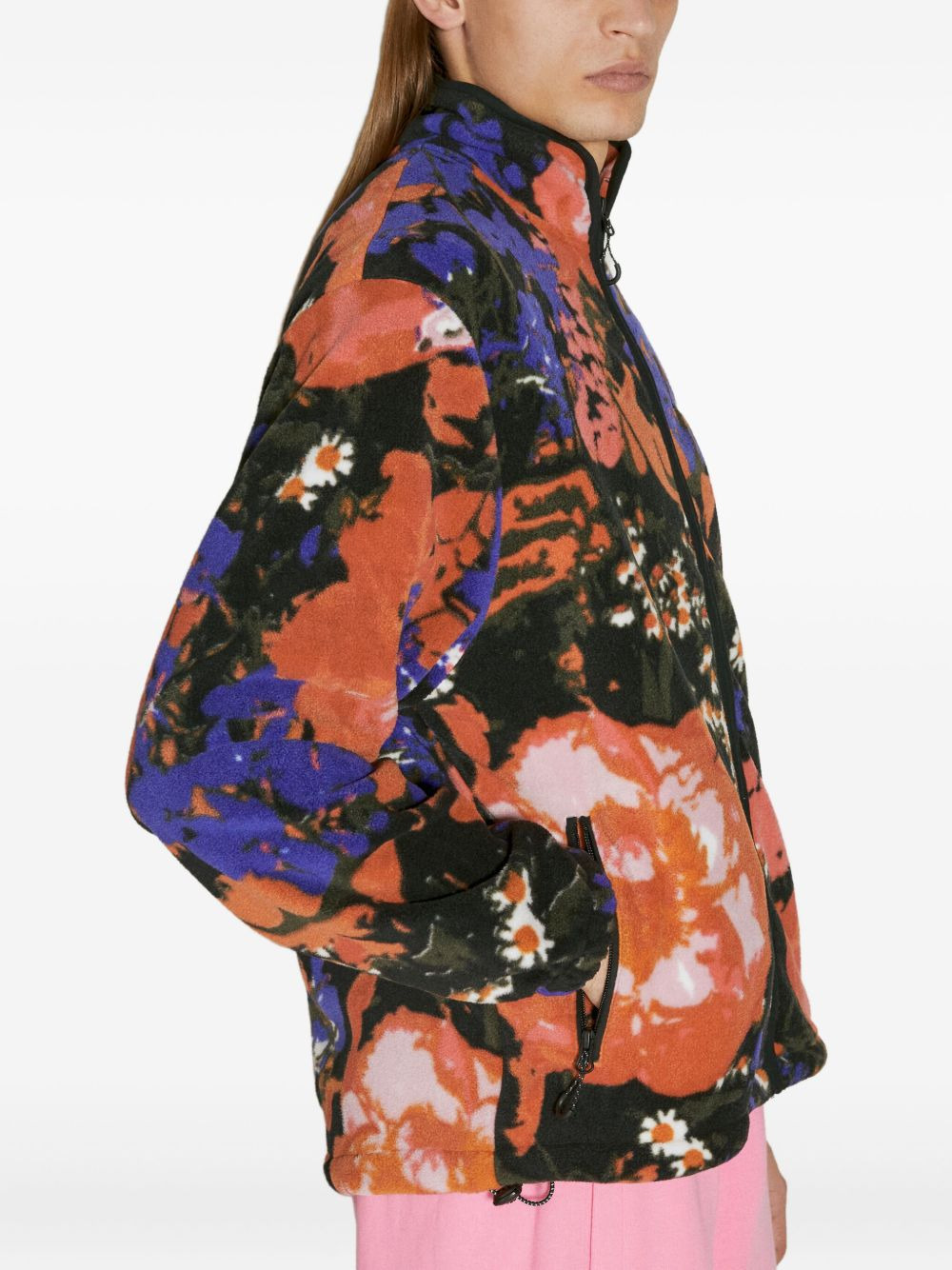 Floral-print fleece jacket - 3