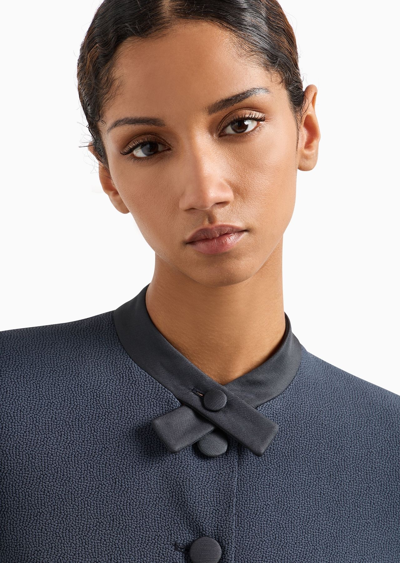 Faux-galuchat fabric jacket with martingale - 5
