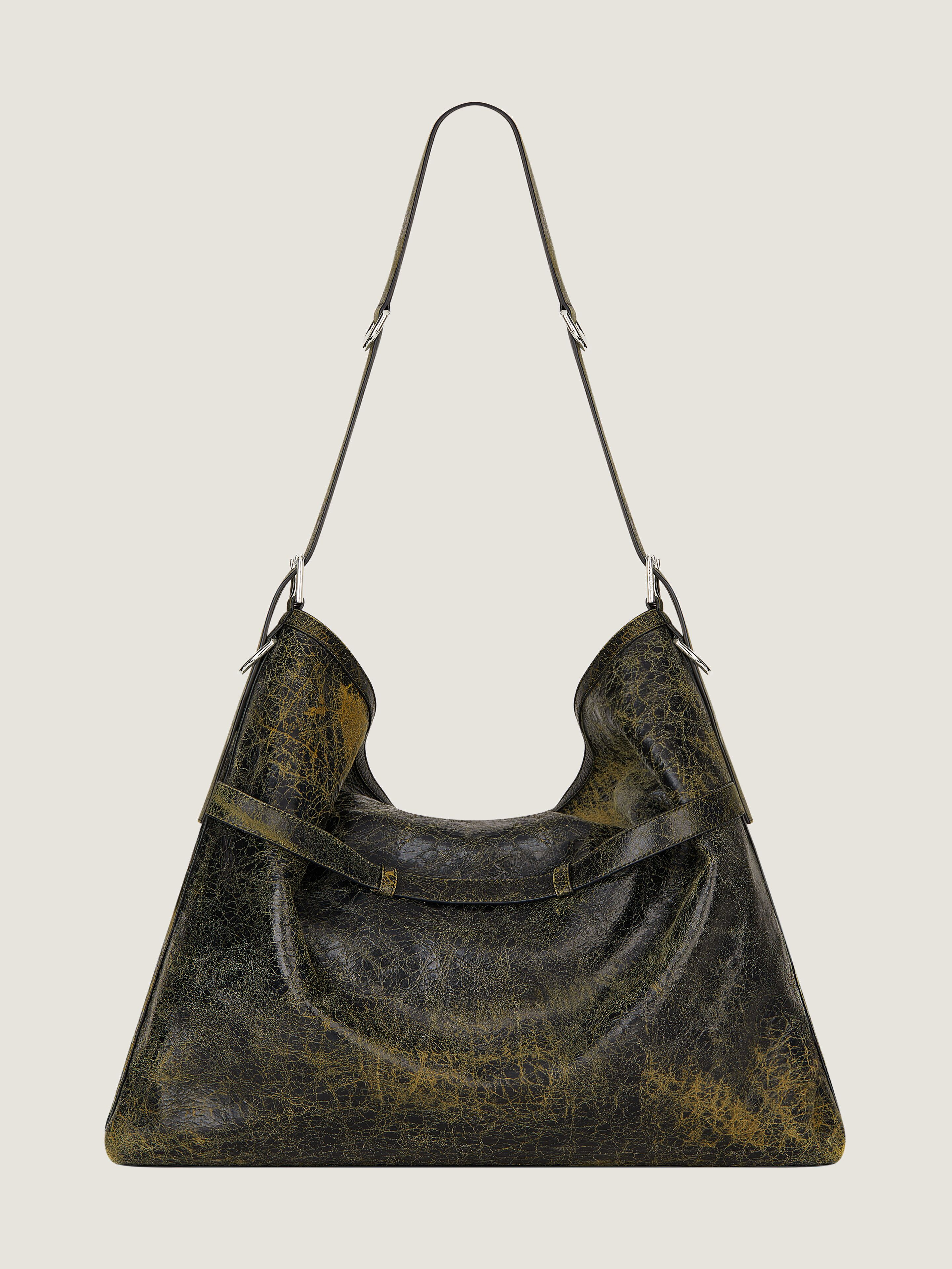 LARGE VOYOU BAG IN CRACKLED LEATHER - 3