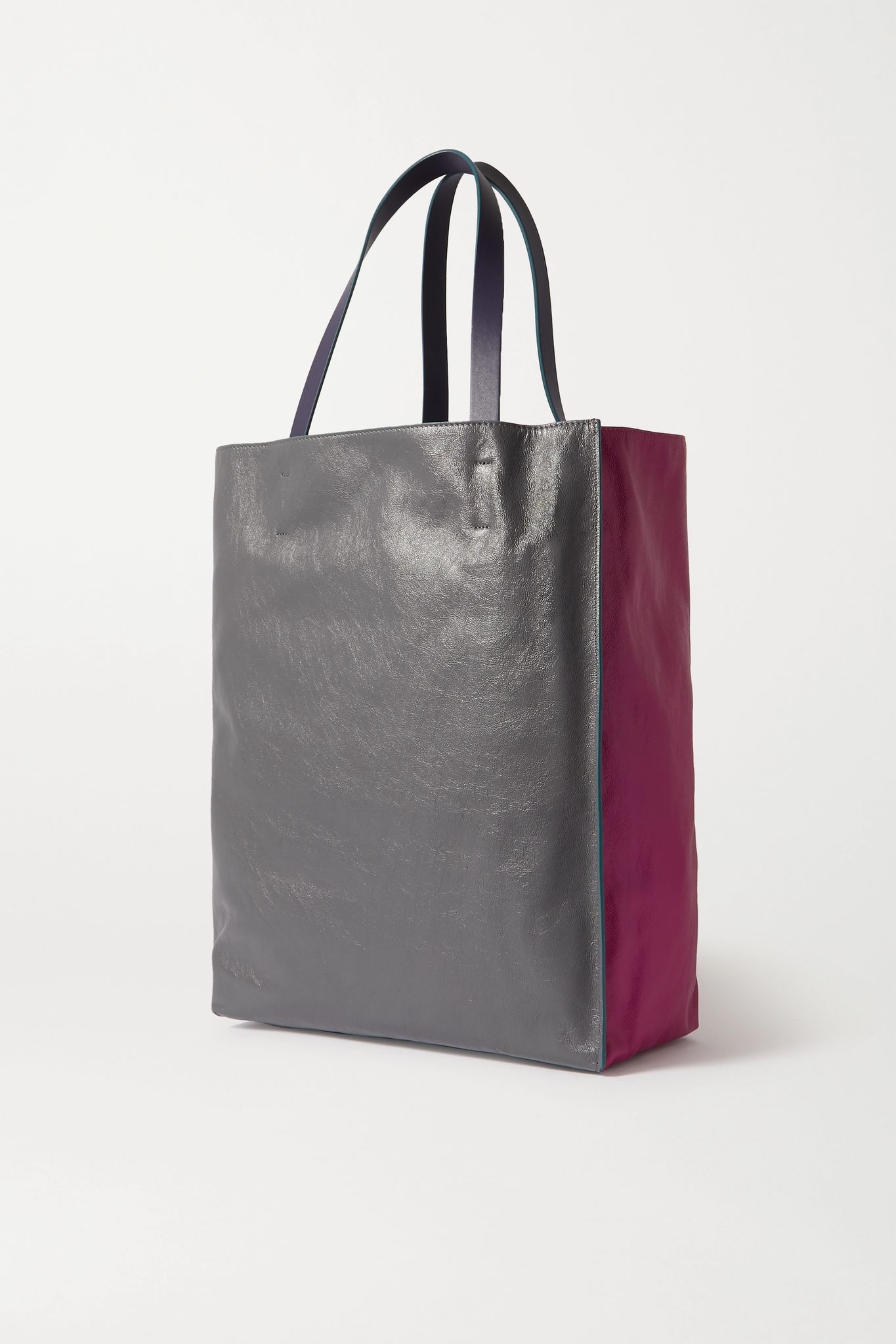 Museo medium color-block crinkled-leather tote - 3