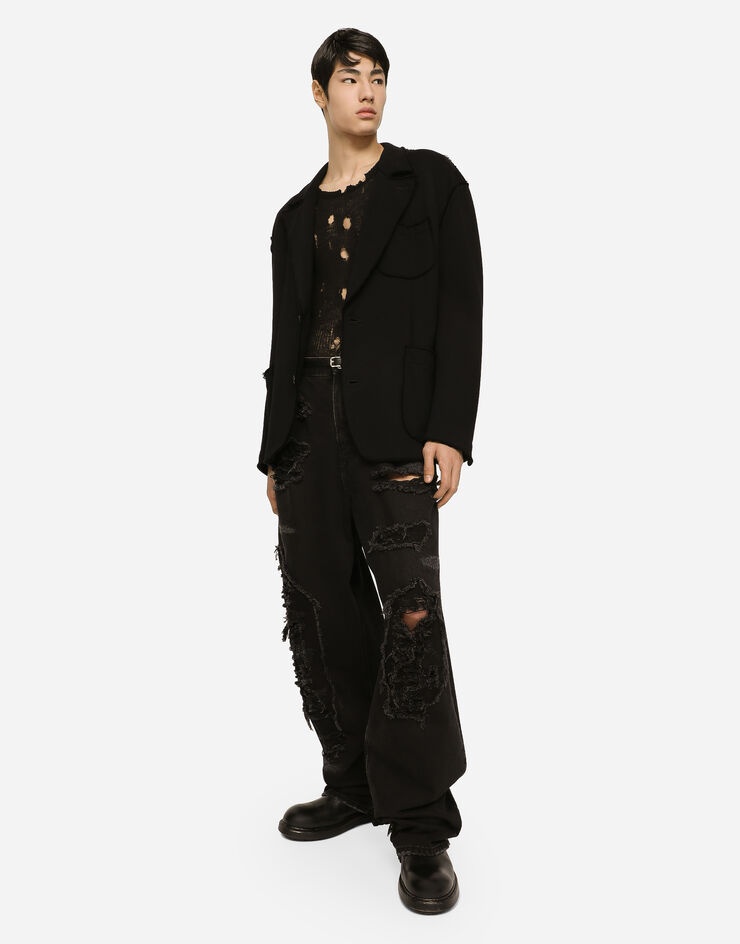 Oversize jersey jacket with logo tag - 6