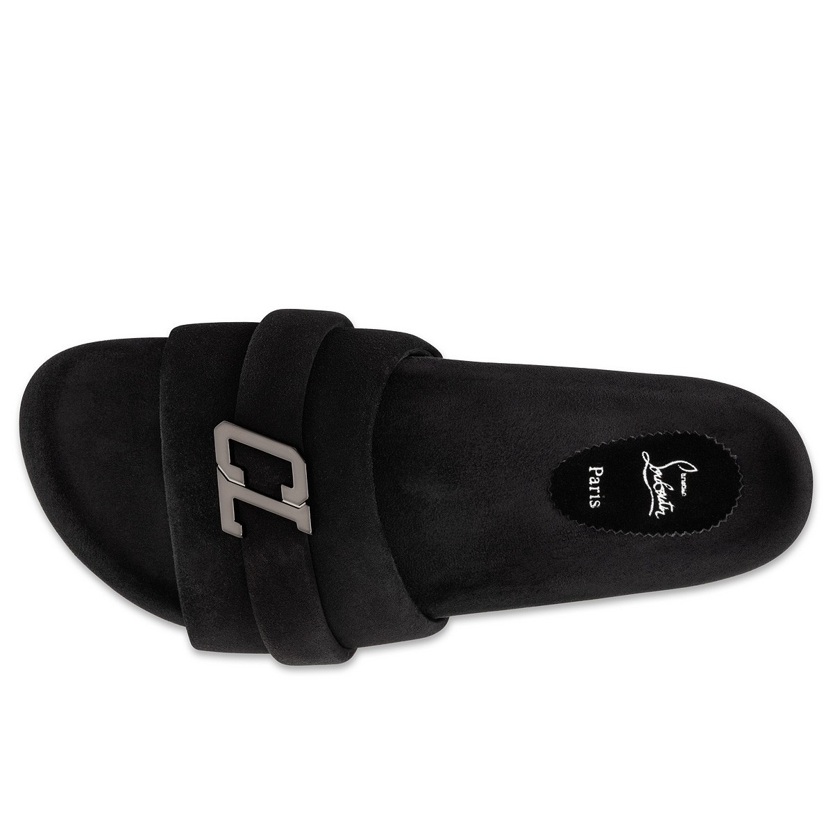 Christian Louboutin Varsimule Bizz logo suede slides