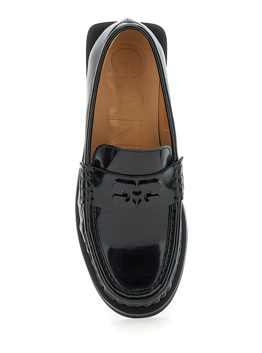 Ganni Women 'Butterfly' Black Loafers With Tonal Logo In Techno Fabric Woman - 4