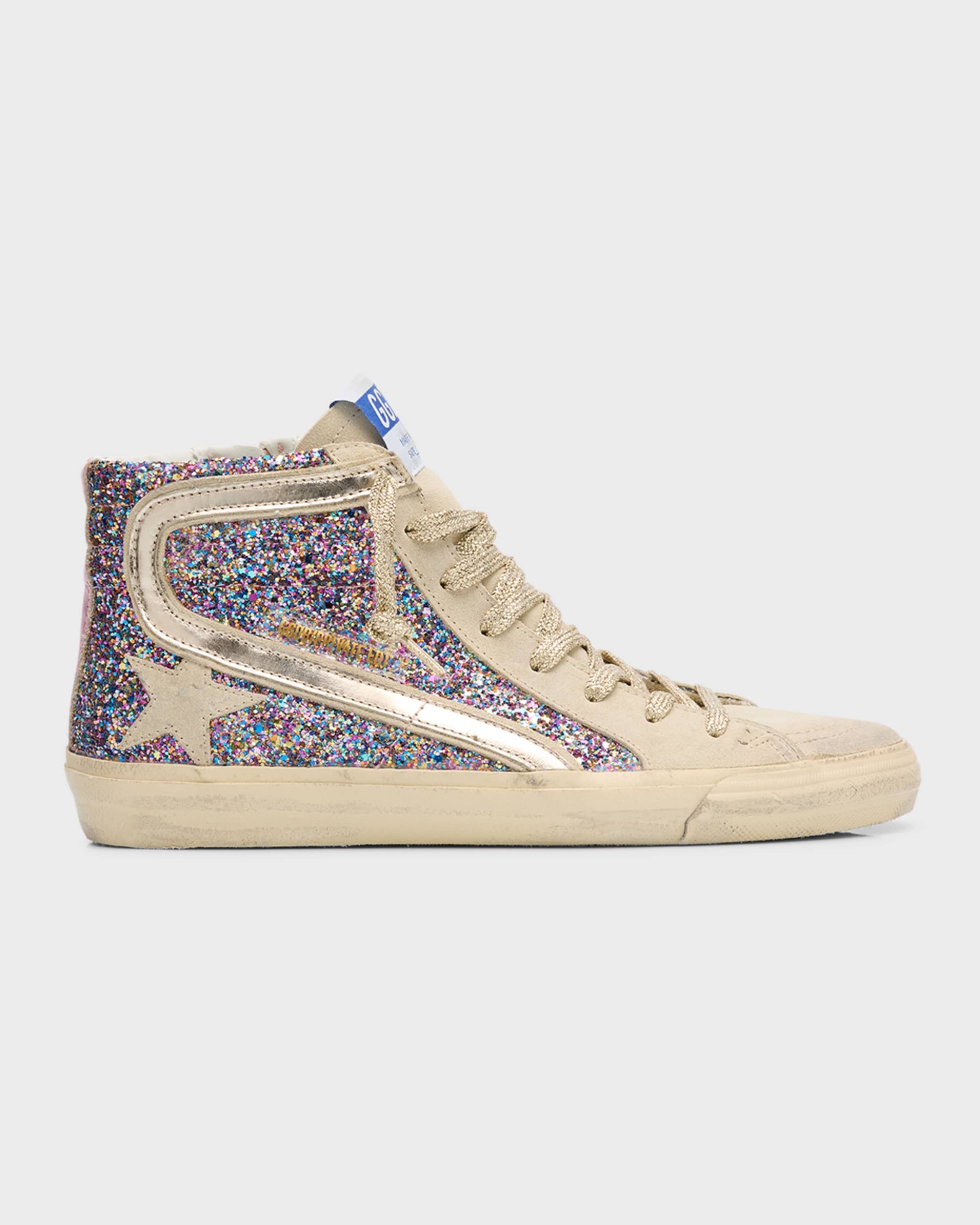 Slide Mid-Top Glitter Multicolor Sneakers - 1