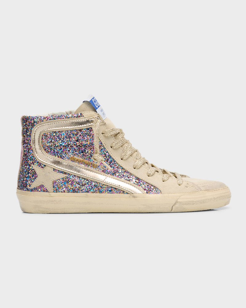 Slide Mid-Top Glitter Multicolor Sneakers 1