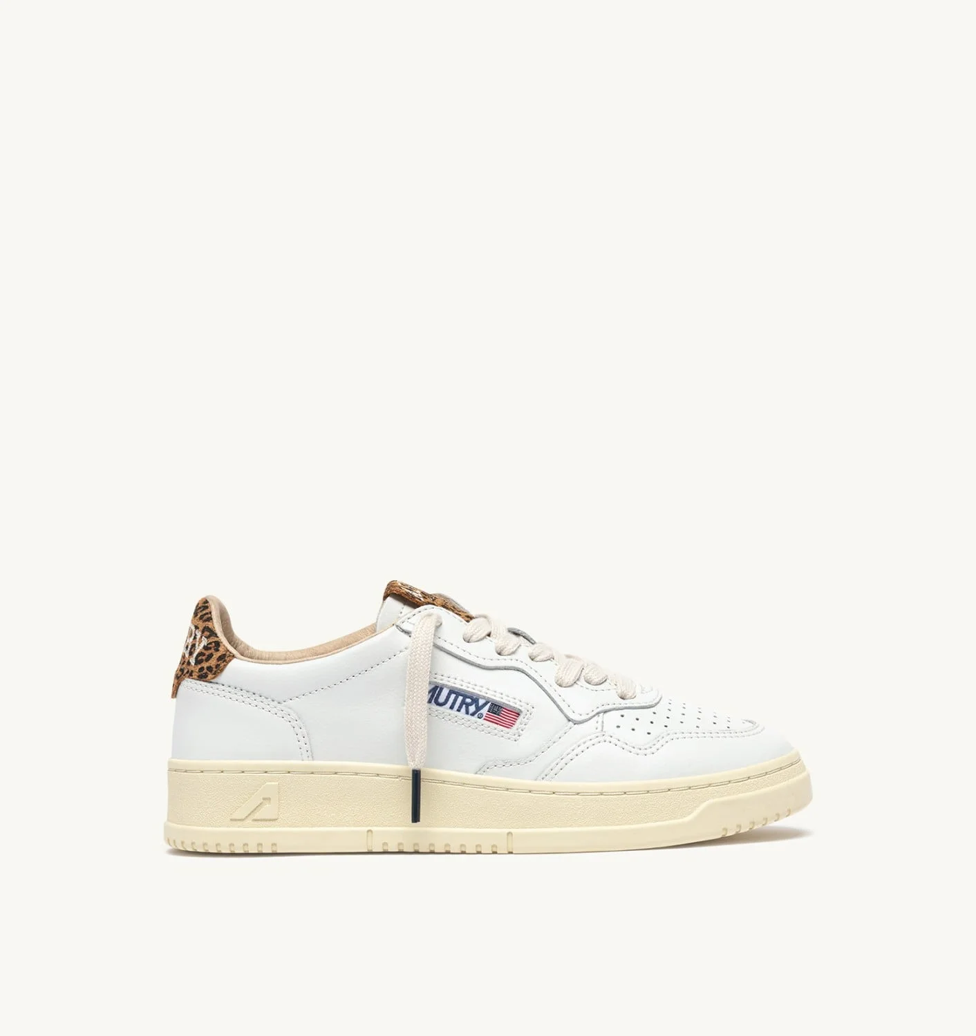 MEDALIST LOW SNEAKERS IN WHITE LEATHER AND LEOPARD SUEDE - 1
