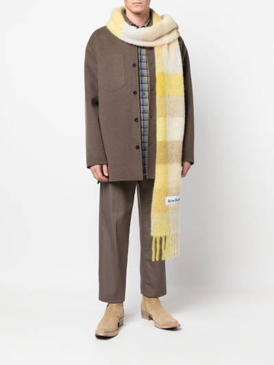 Acne Studios checked fringe-trimmed scarf outlook