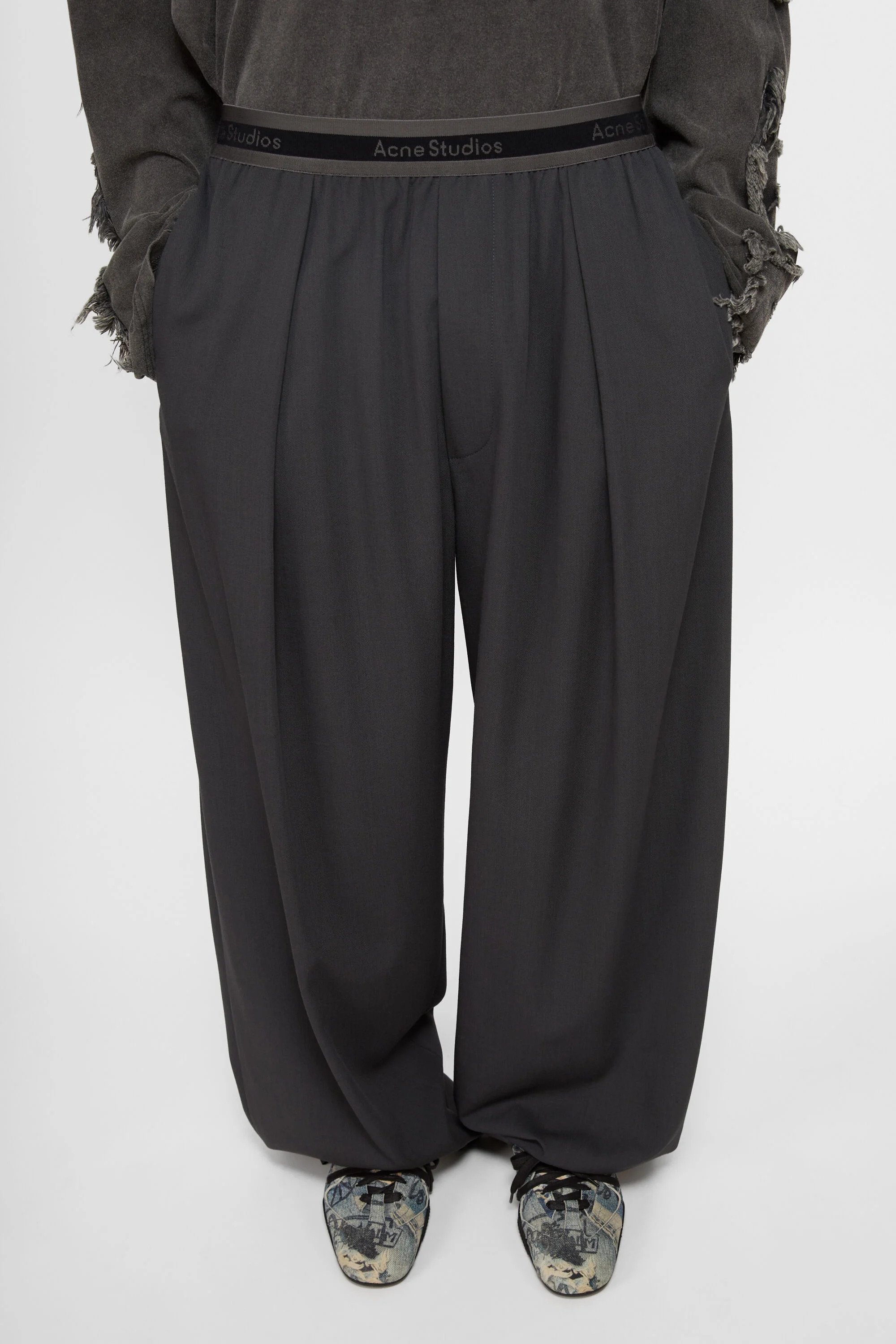 Logo tape trousers - Charcoal Grey - 5