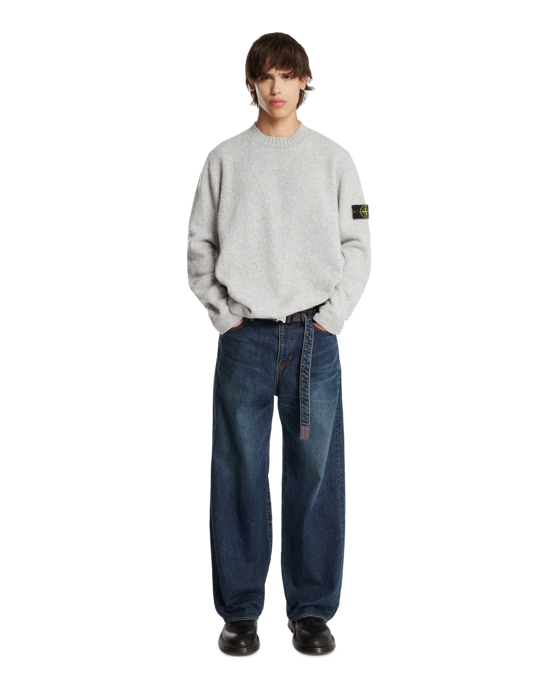 Blue Wide-Leg Jeans with Belt - 2