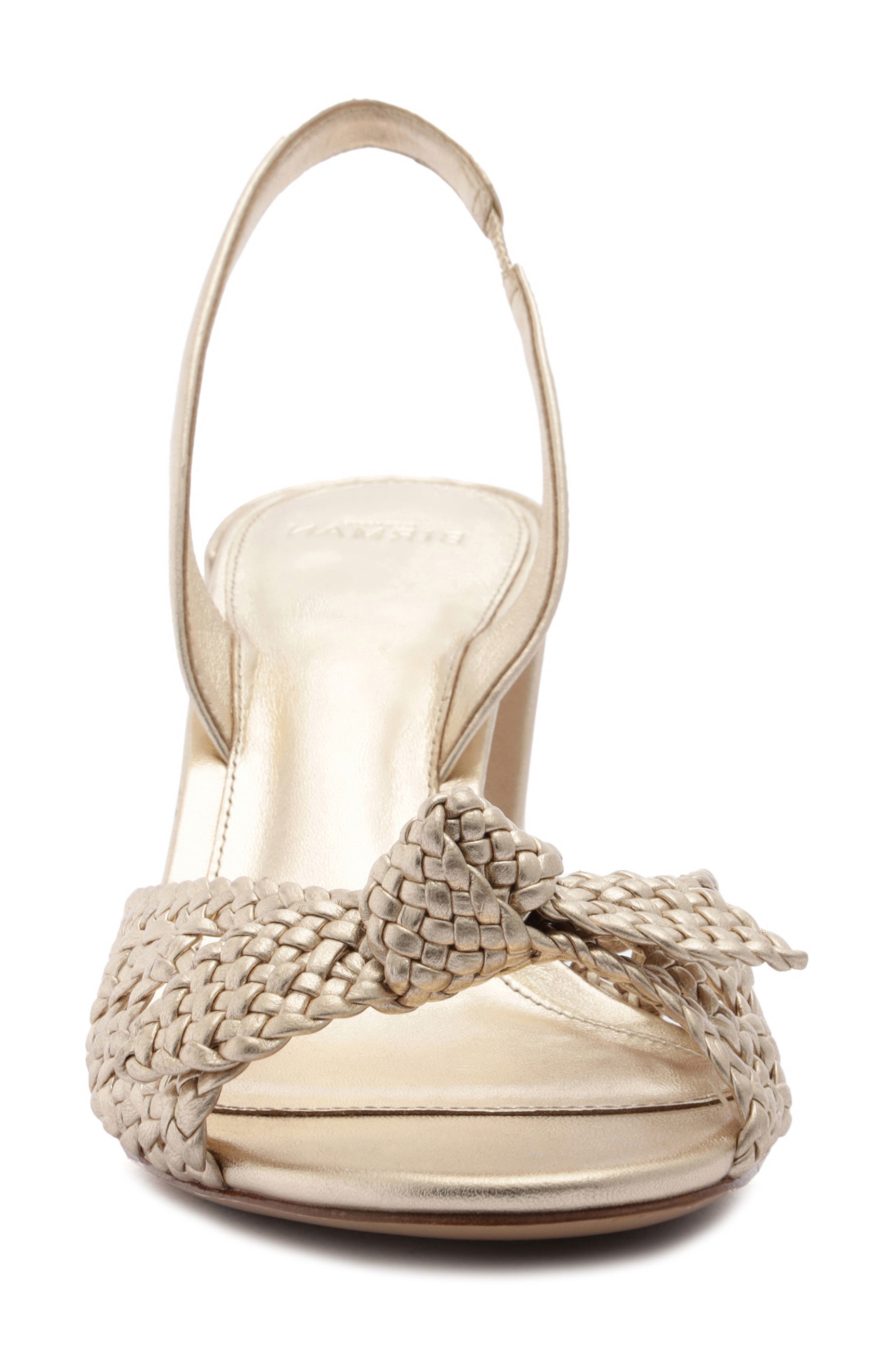 Alexandre Birman Easy Clarita Tresse Block Heel Slingback Sandal in Golden at Nordstrom - 4