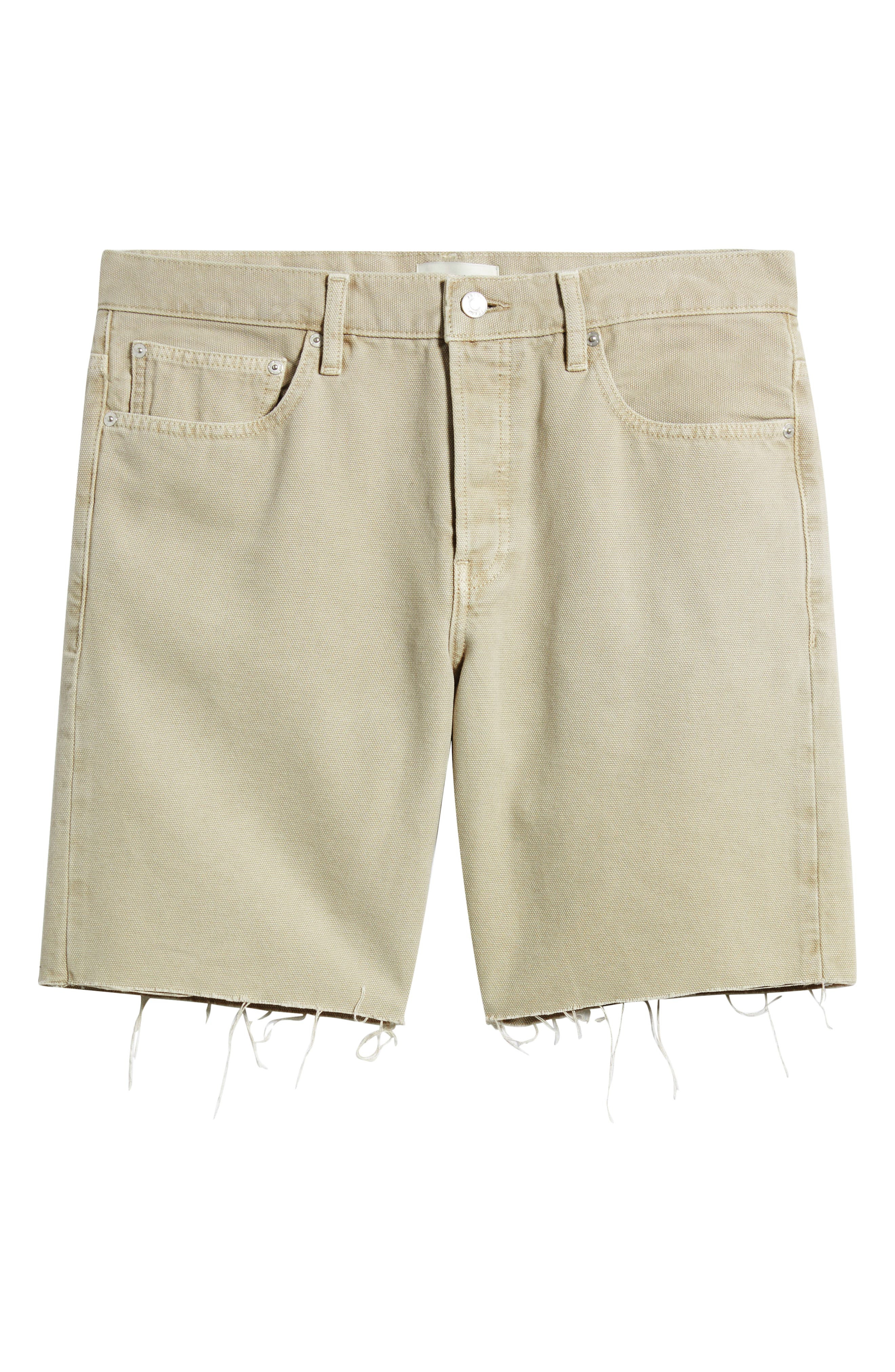 FRAME Raw Hem Relaxed Denim Shorts in Beach Sand at Nordstrom - 5