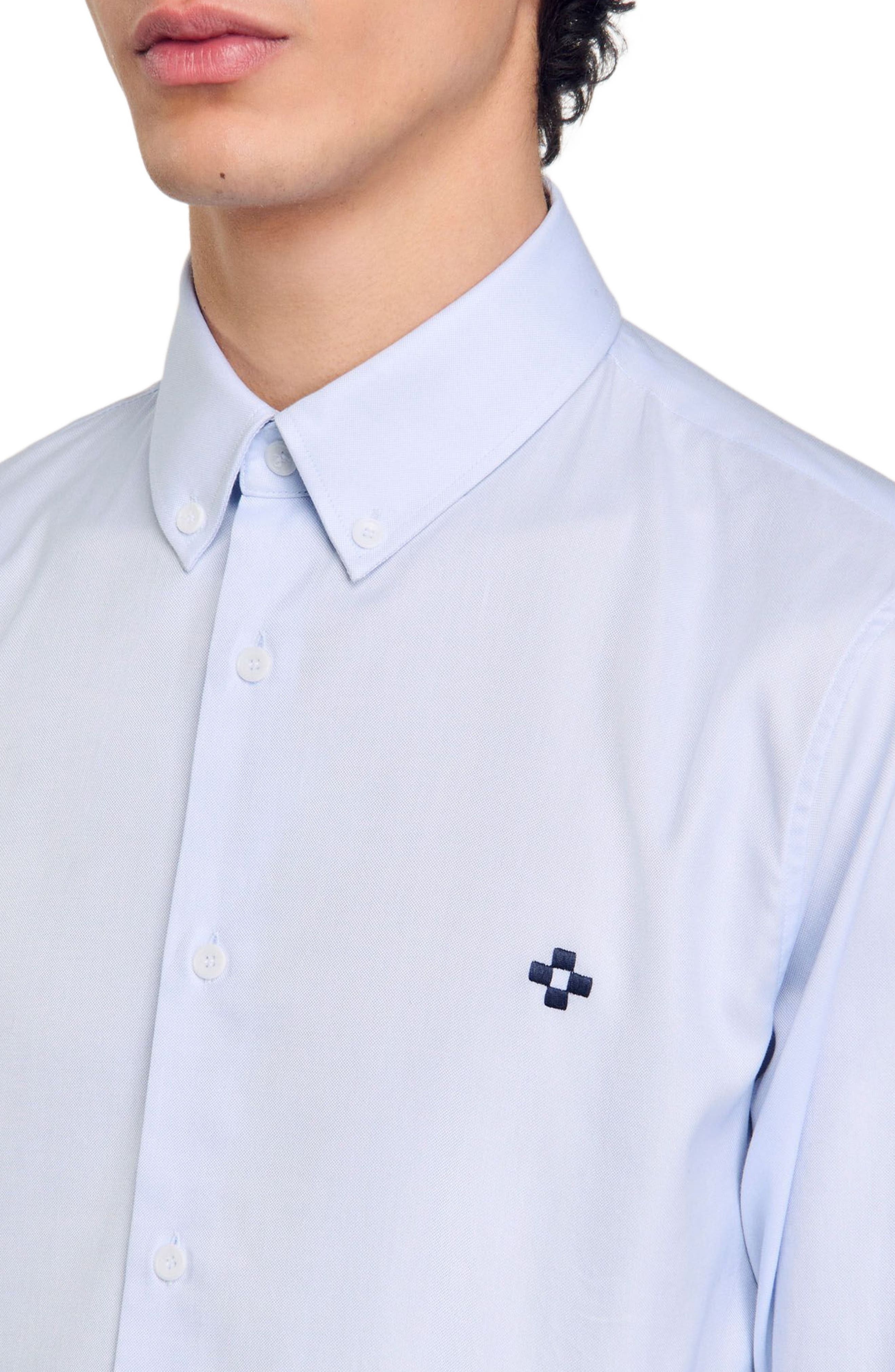 SANDRO Cross patch shirt in Blue Sky at Nordstrom - 4