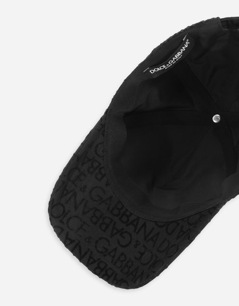 Cotton baseball cap with flocked logo 3