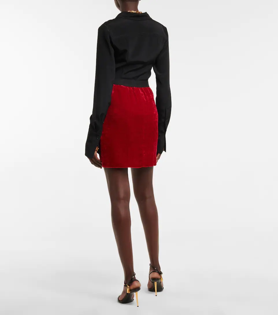 Velvet miniskirt - 3