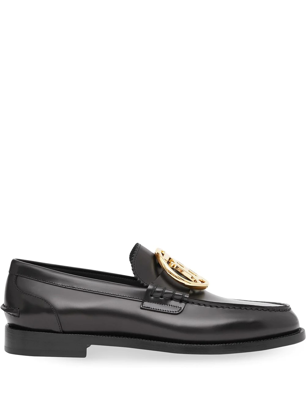 monogram leather loafers - 1