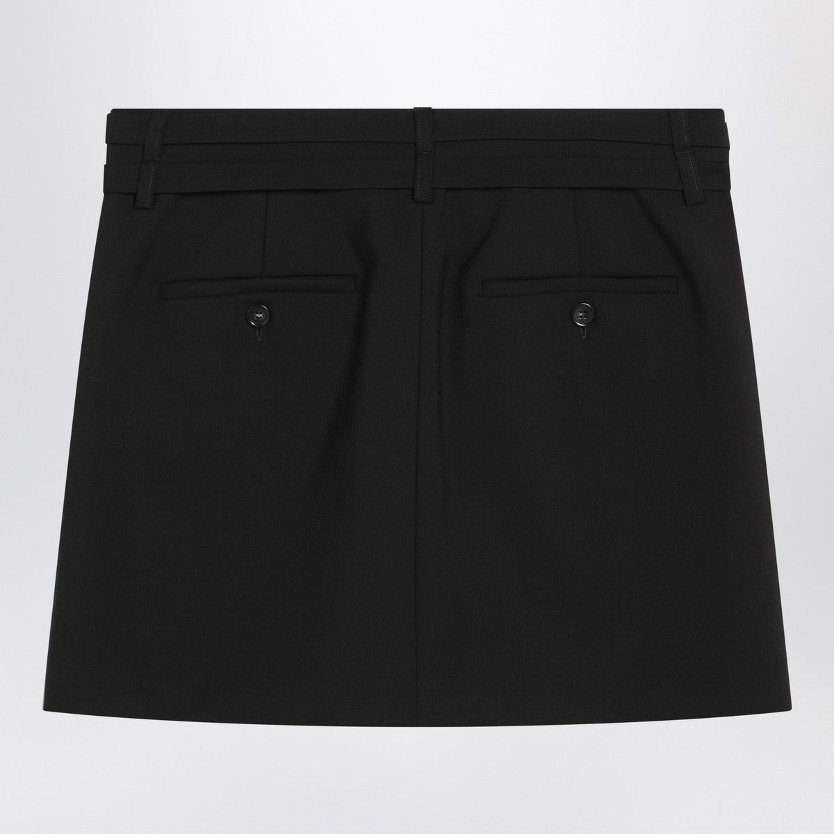 Sportmax Black mini skirt in wool - 2