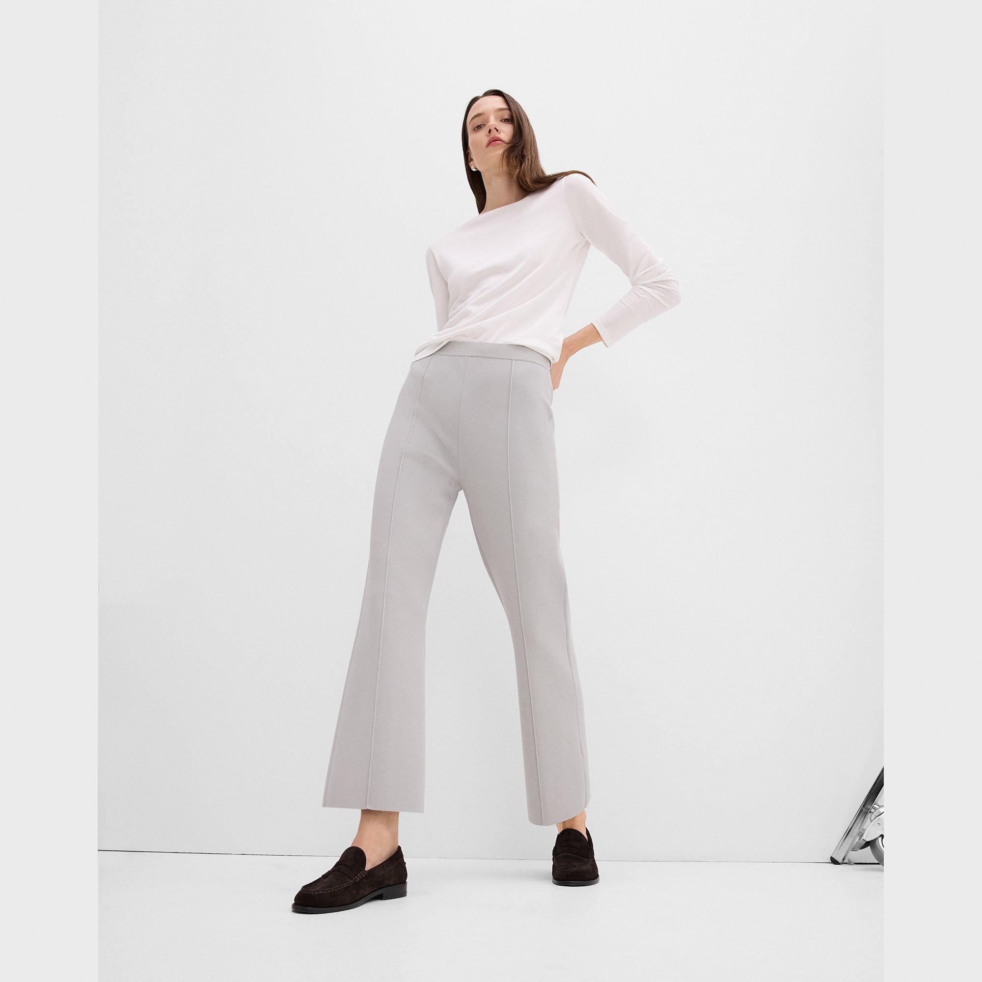 Cropped Flare Pant in Crepe Knit - 6