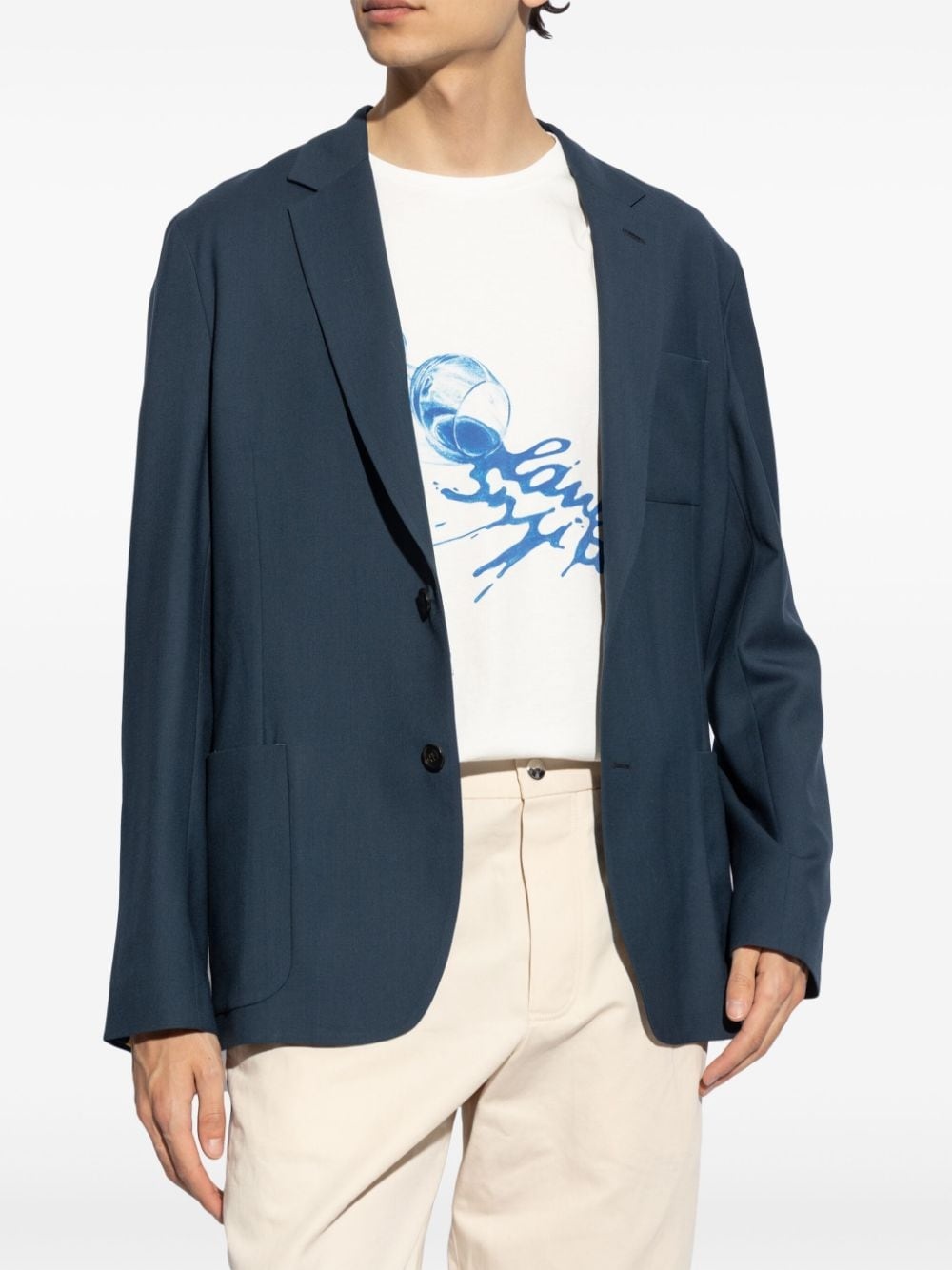single-breasted wool blazer - 3