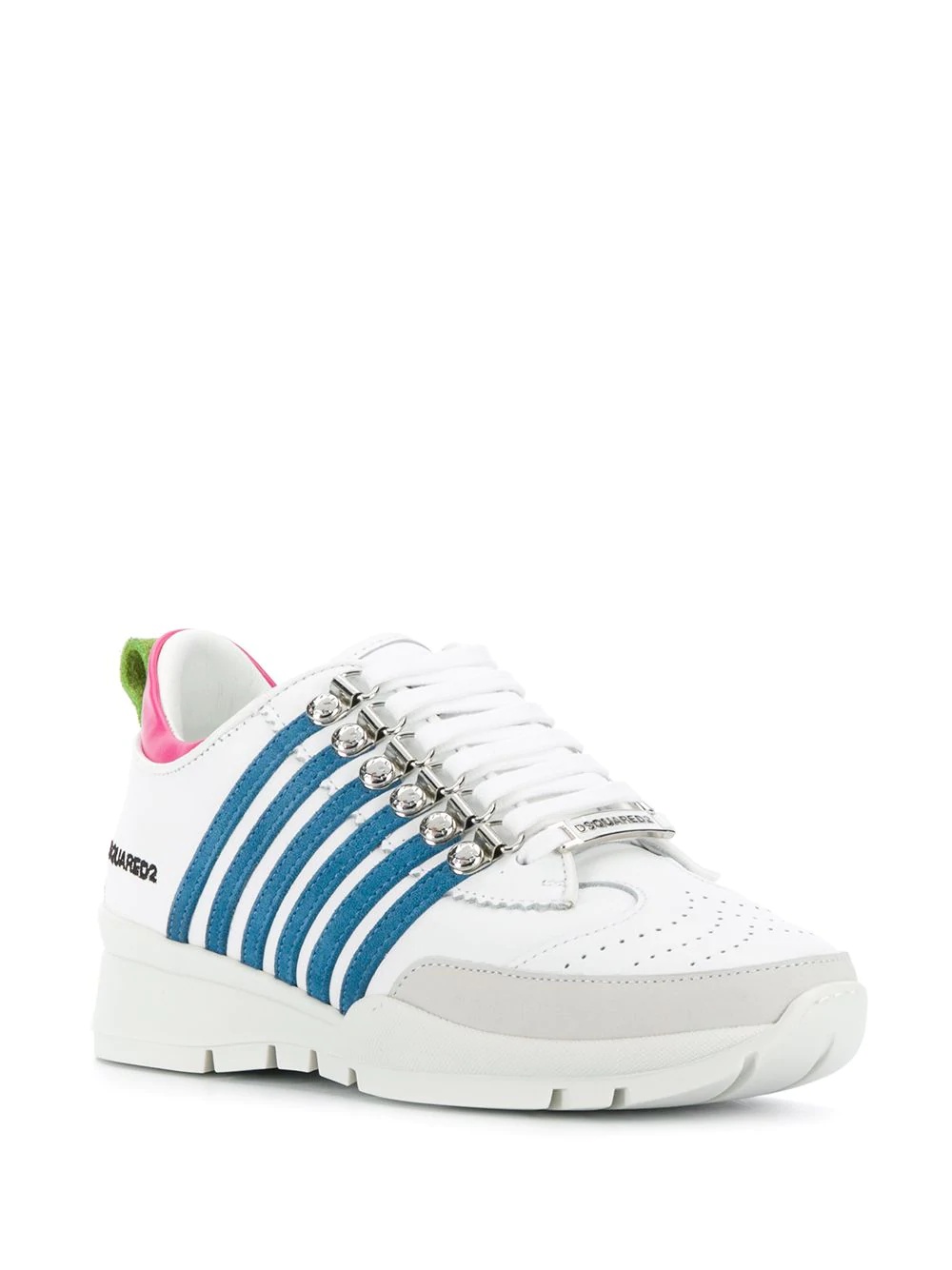 lace up trainers with colourful stripe detail - 2