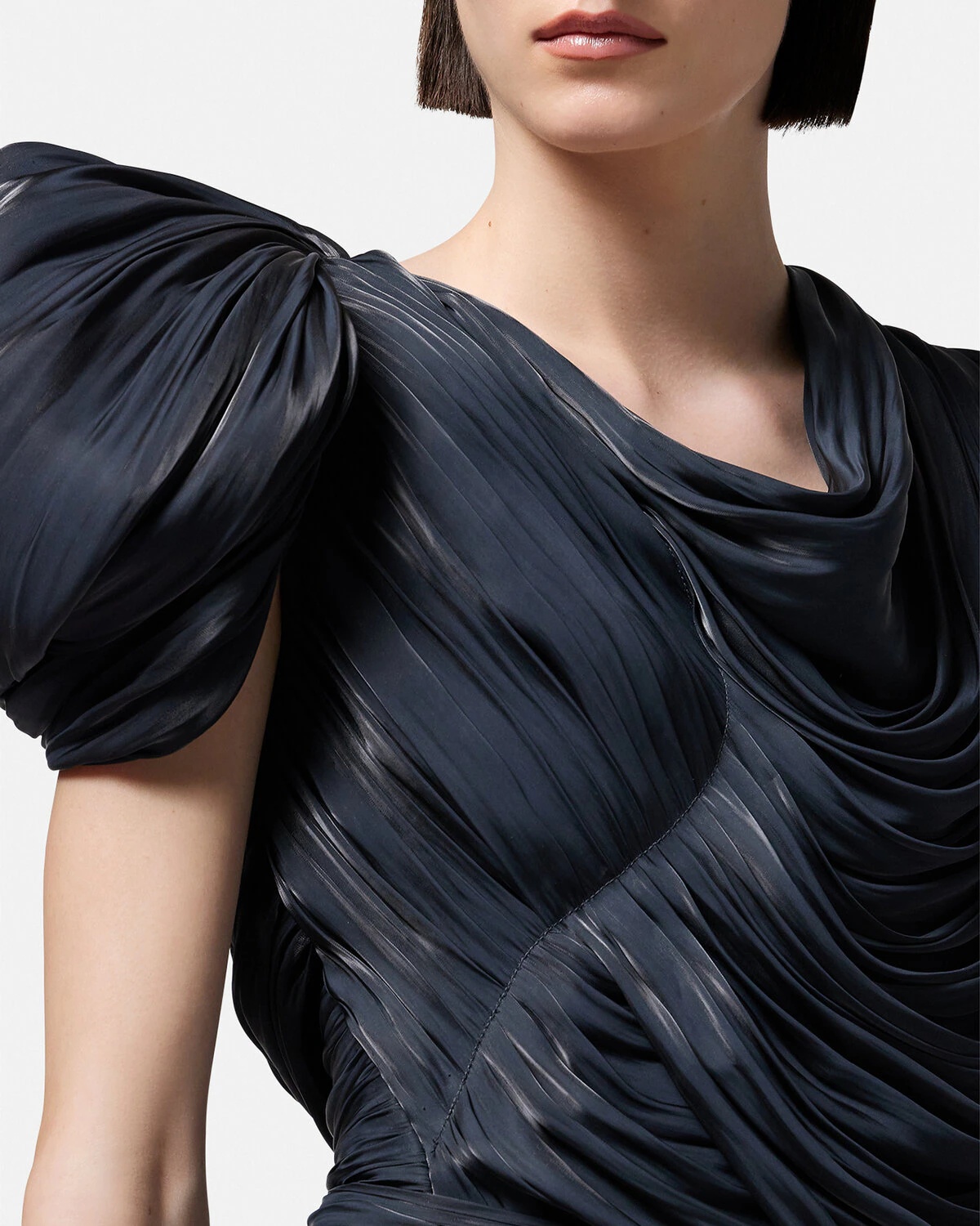 Versace Women's Medusa Fluid Midi Dress in Black