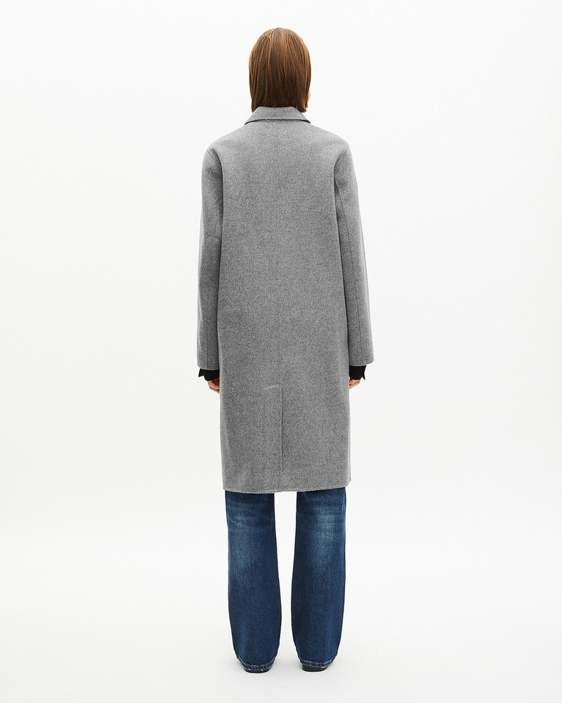 LONG DOUBLE-FACED WOOL COAT WITH GREY CAPE 10