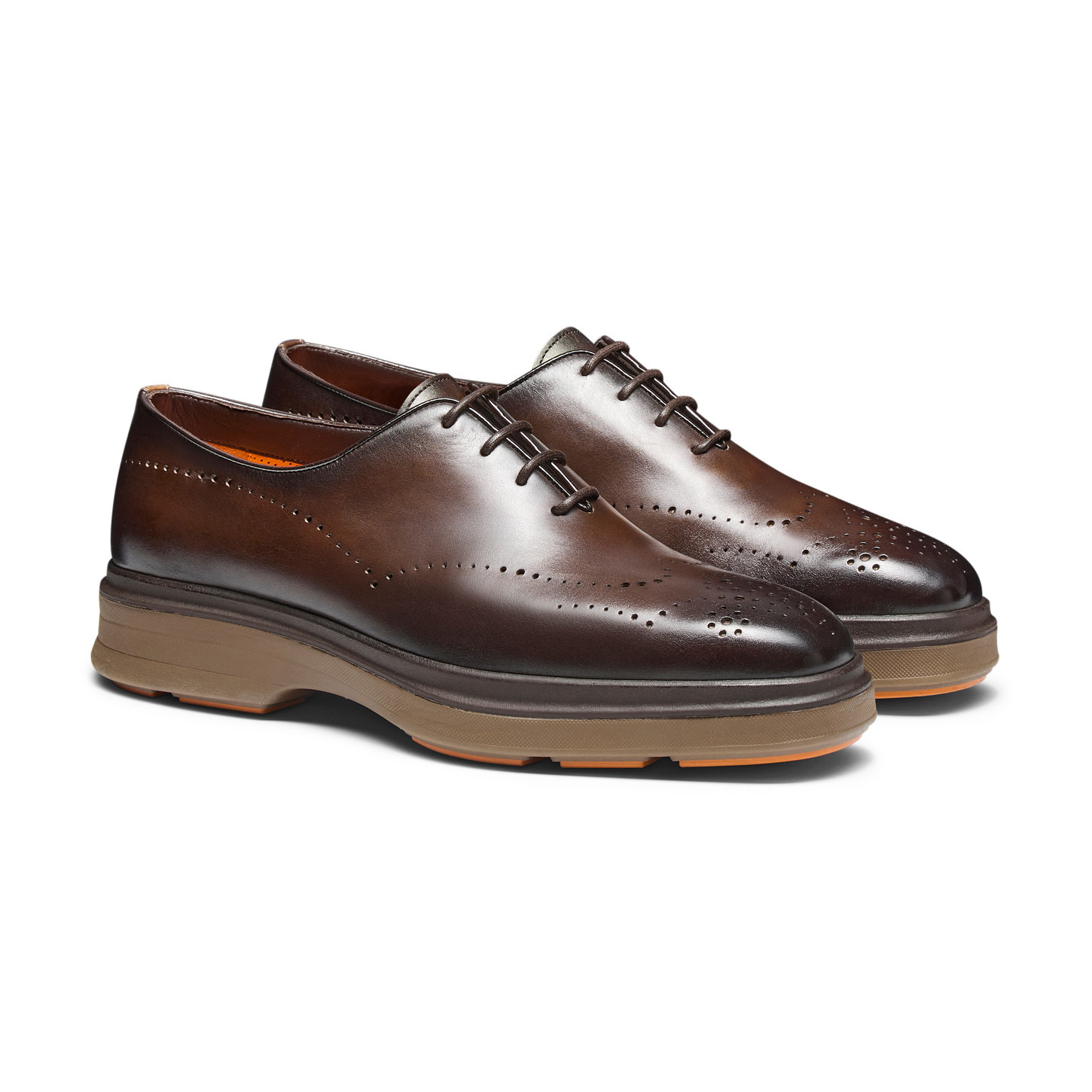 Men's dark brown leather Easy Nova brogue Oxford shoe - 3