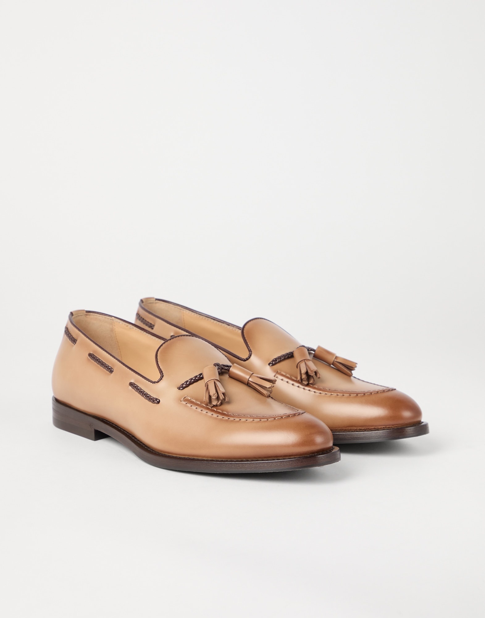 Polished calfskin penny loafers with tassels - 3