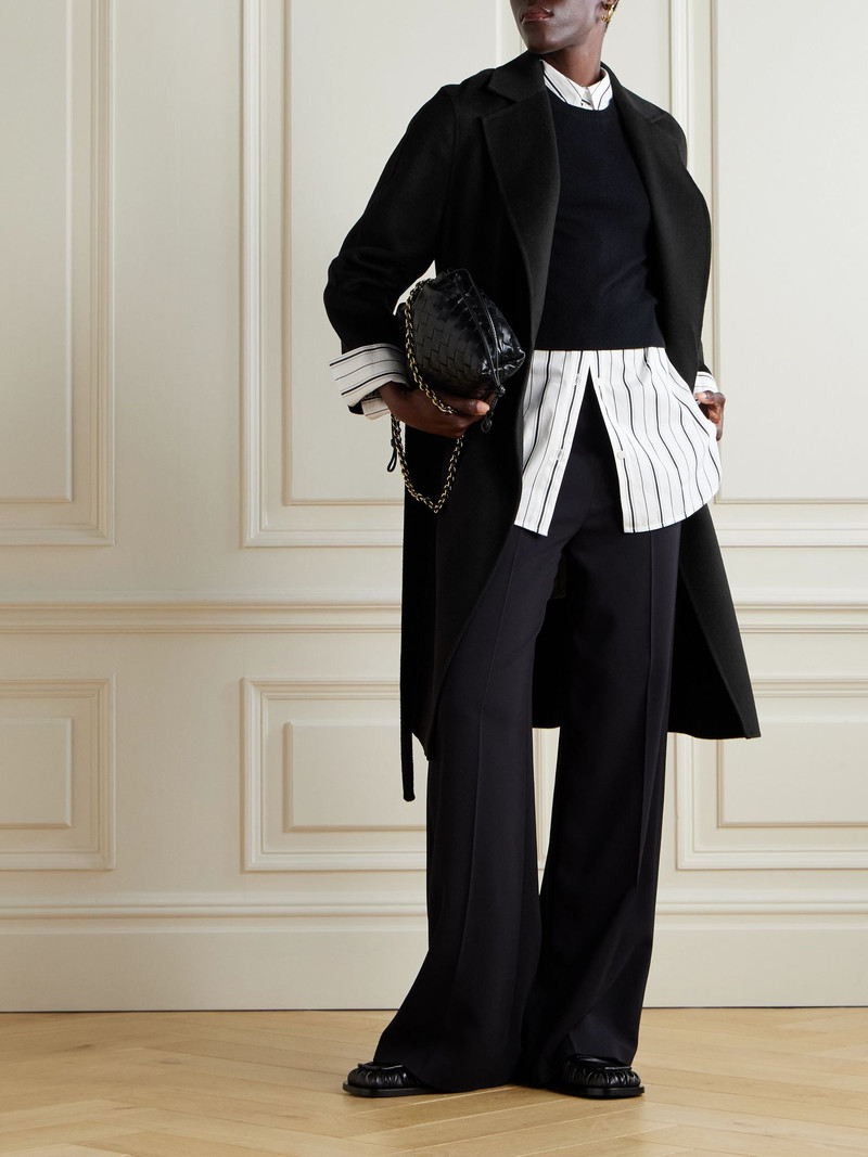 JOSEPH Cenda belted wool and cashmere-blend coat Black outlook
