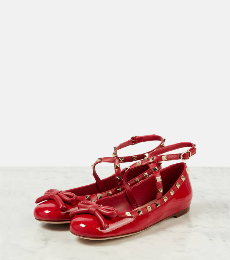 Rockstud leather ballet flats 5