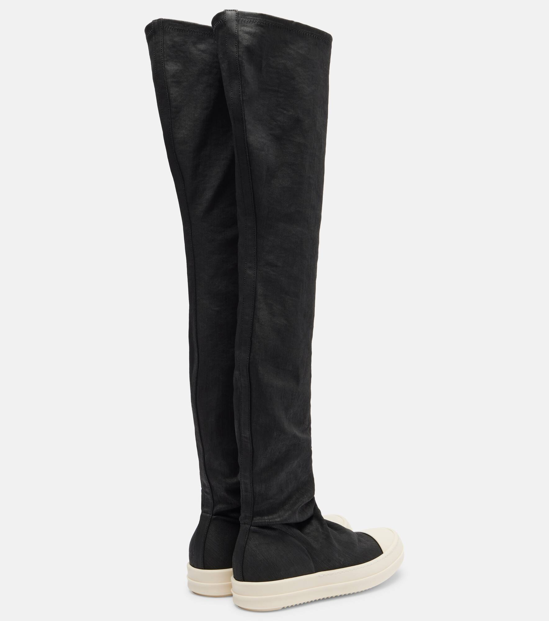 Coated denim over-the-knee boots - 2