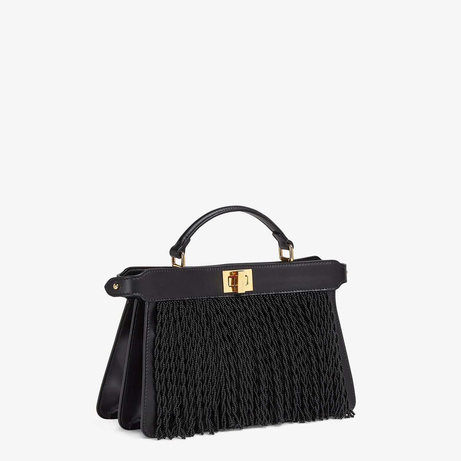 Black leather bag with fringes - 3