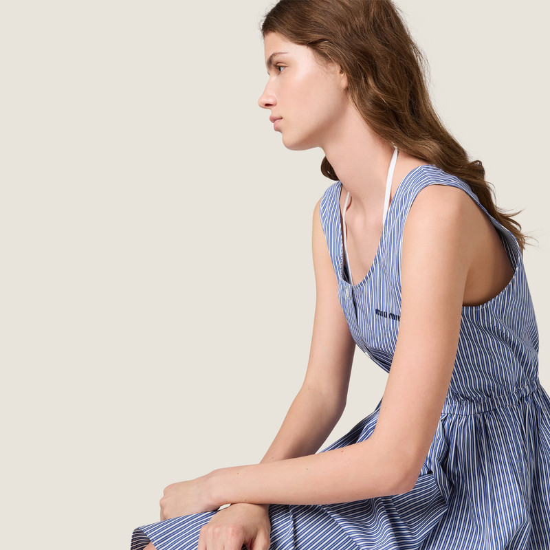 Vertical stripe poplin mini-dress 4
