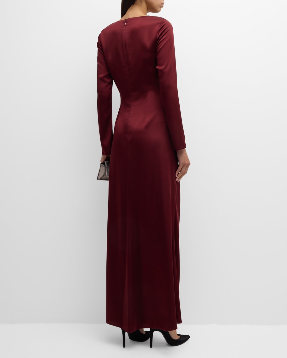 Qiana Draped Satin Gown - 6