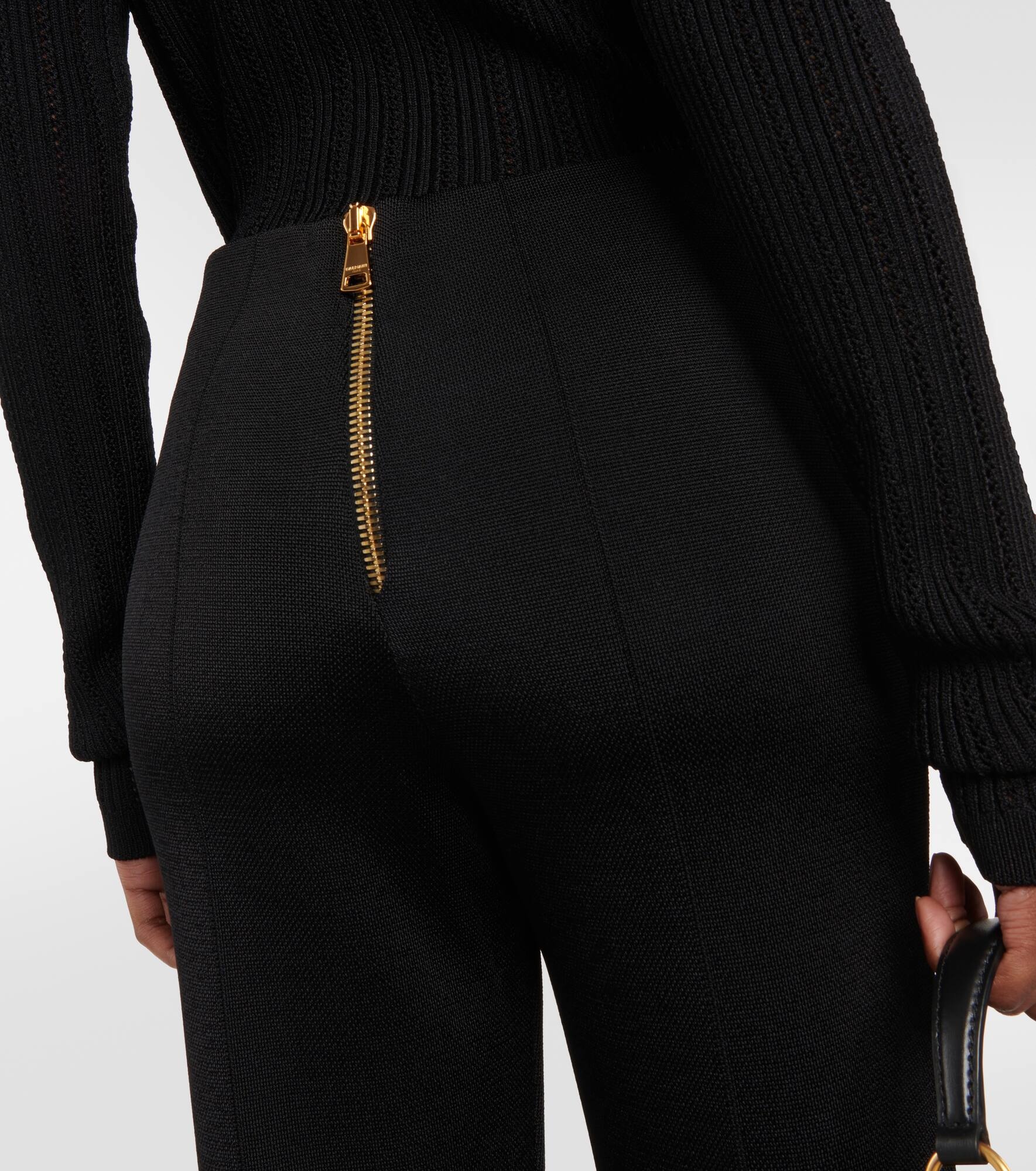 High-rise flared knit pants - 6