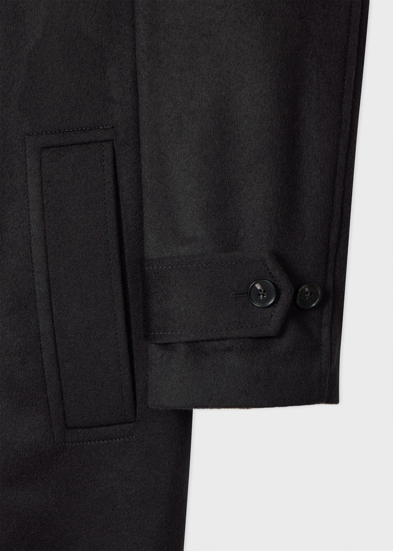 Women's Navy Wool-Cashmere Blend Back-Button Coat 3