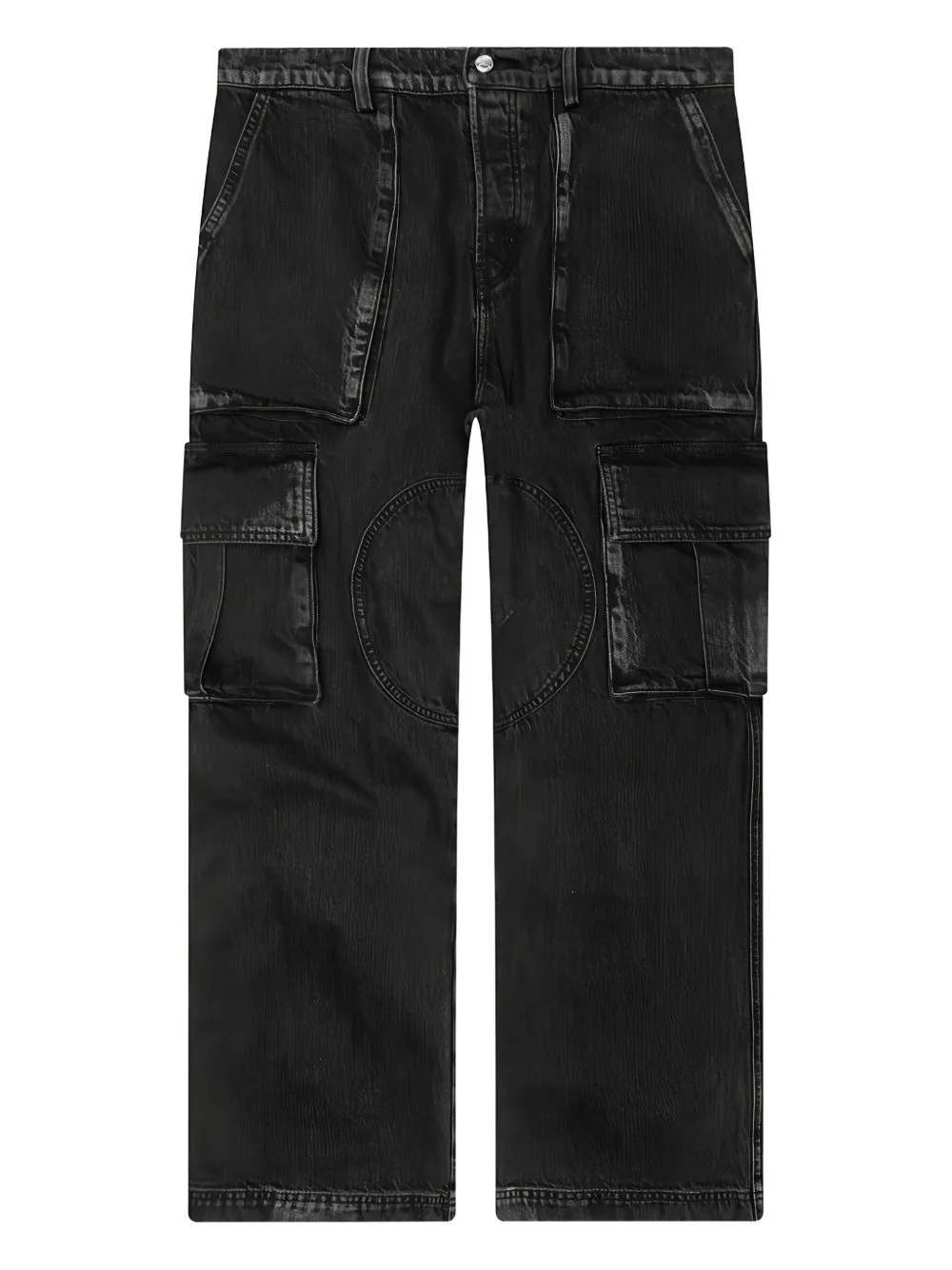 logo-patch cargo jeans - 1