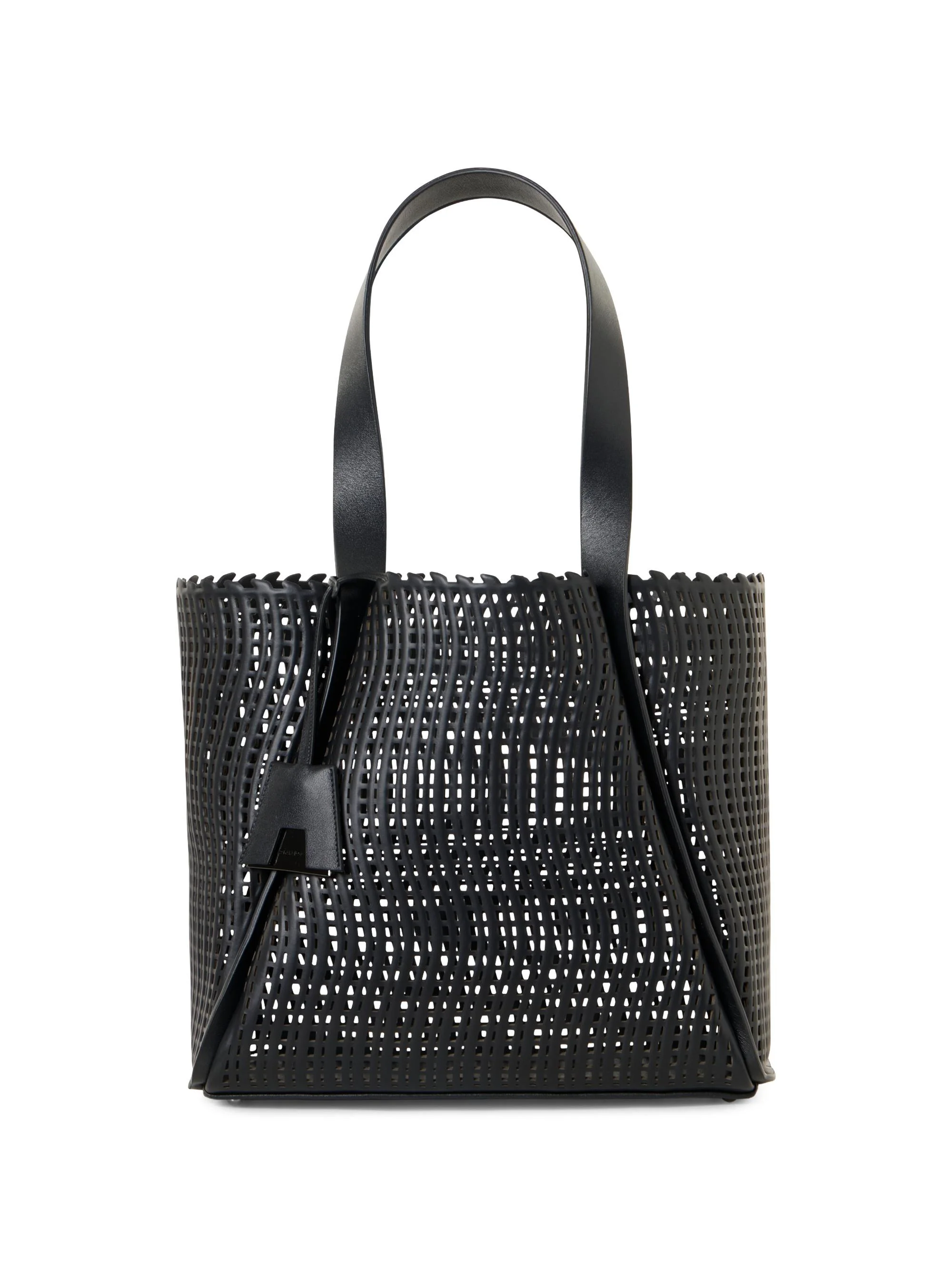 Women's Medium Alex Wave Lasercut Tote Bag - Black - 1