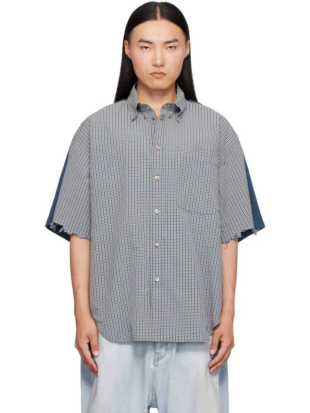 Blue Check Hybrid Shirt - 1