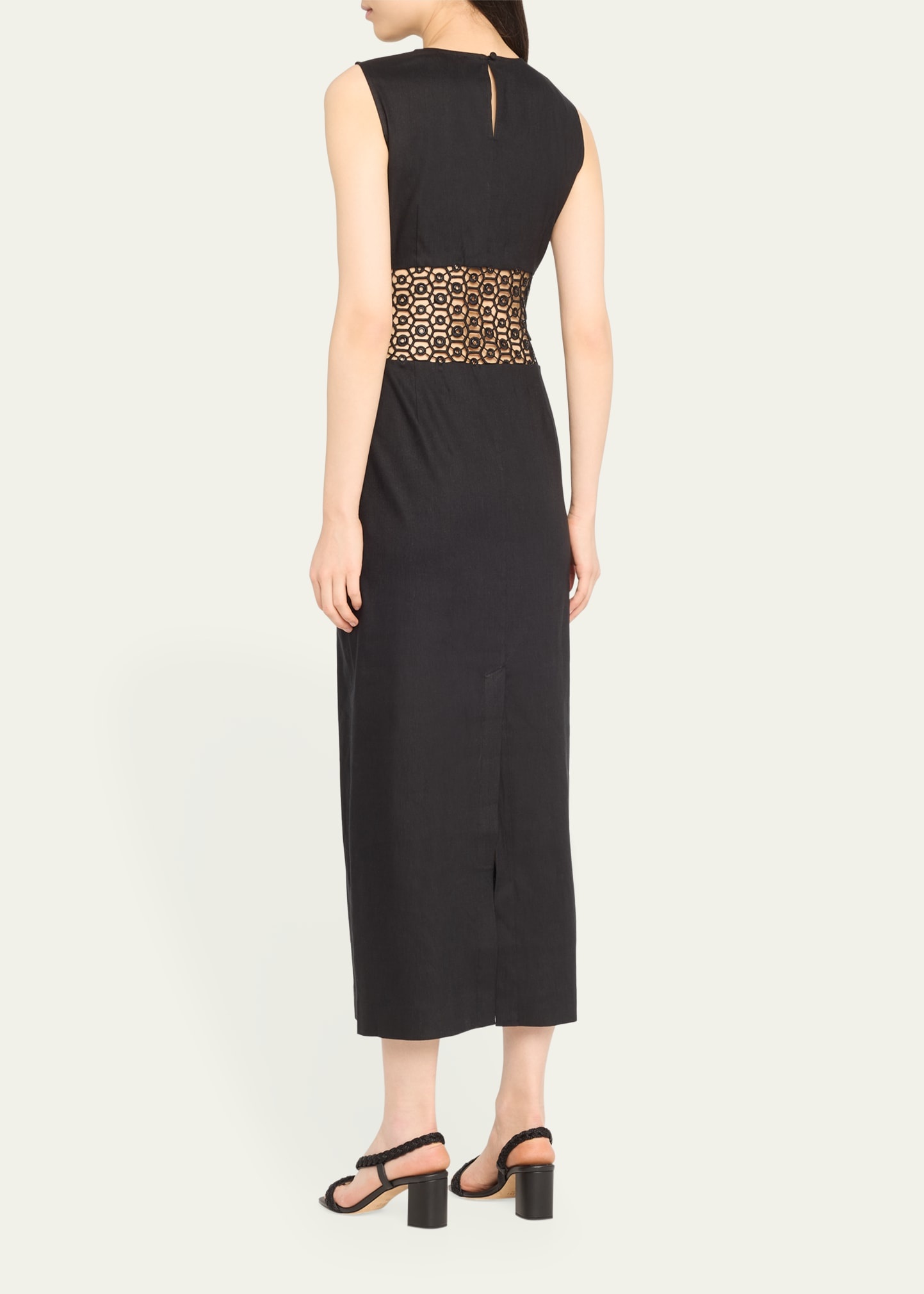 Ginza Embroidered Cutout Midi Dress - 3