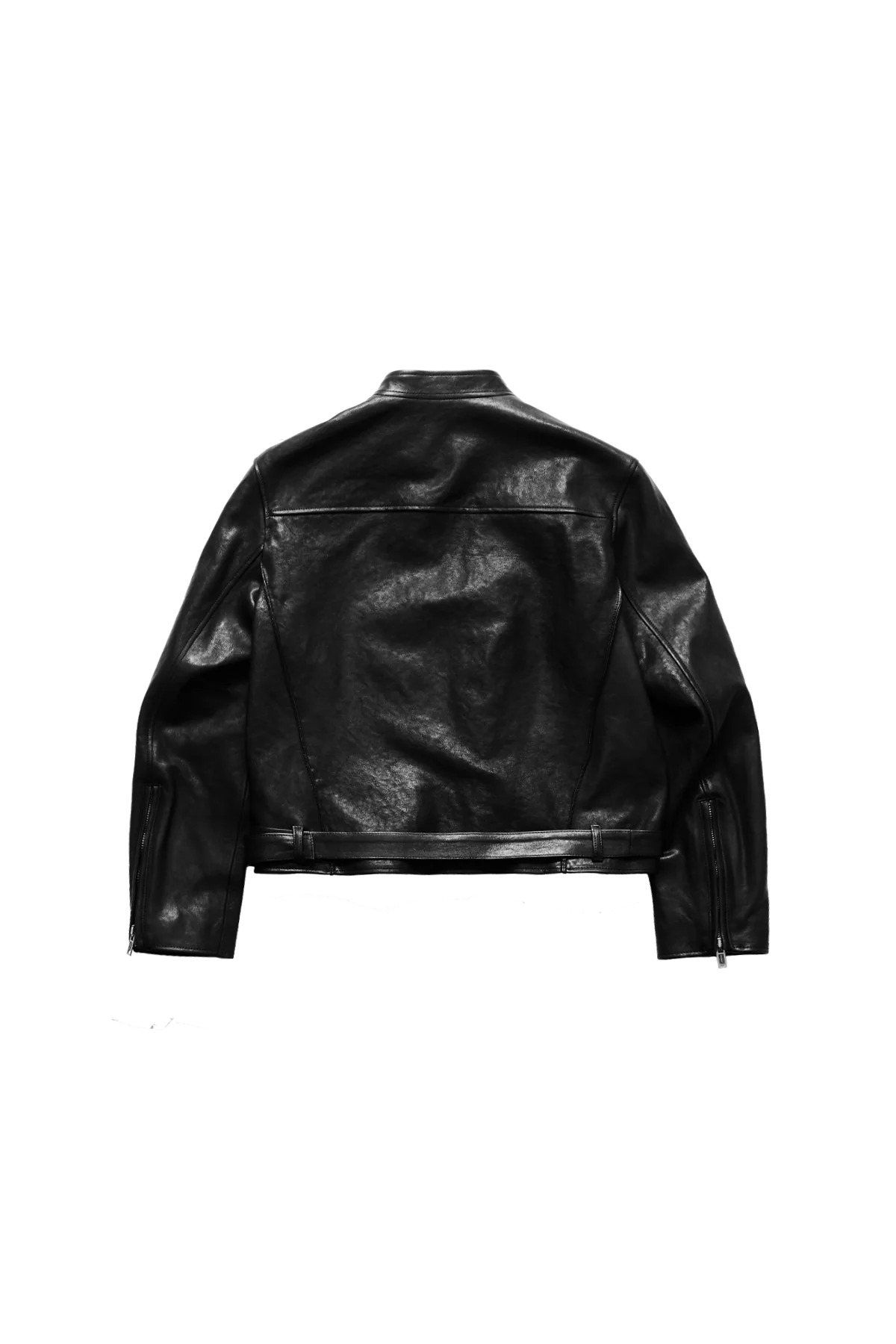 Ann Demeulemeester Taale Fitted Leather Biker Jacket Black - 2