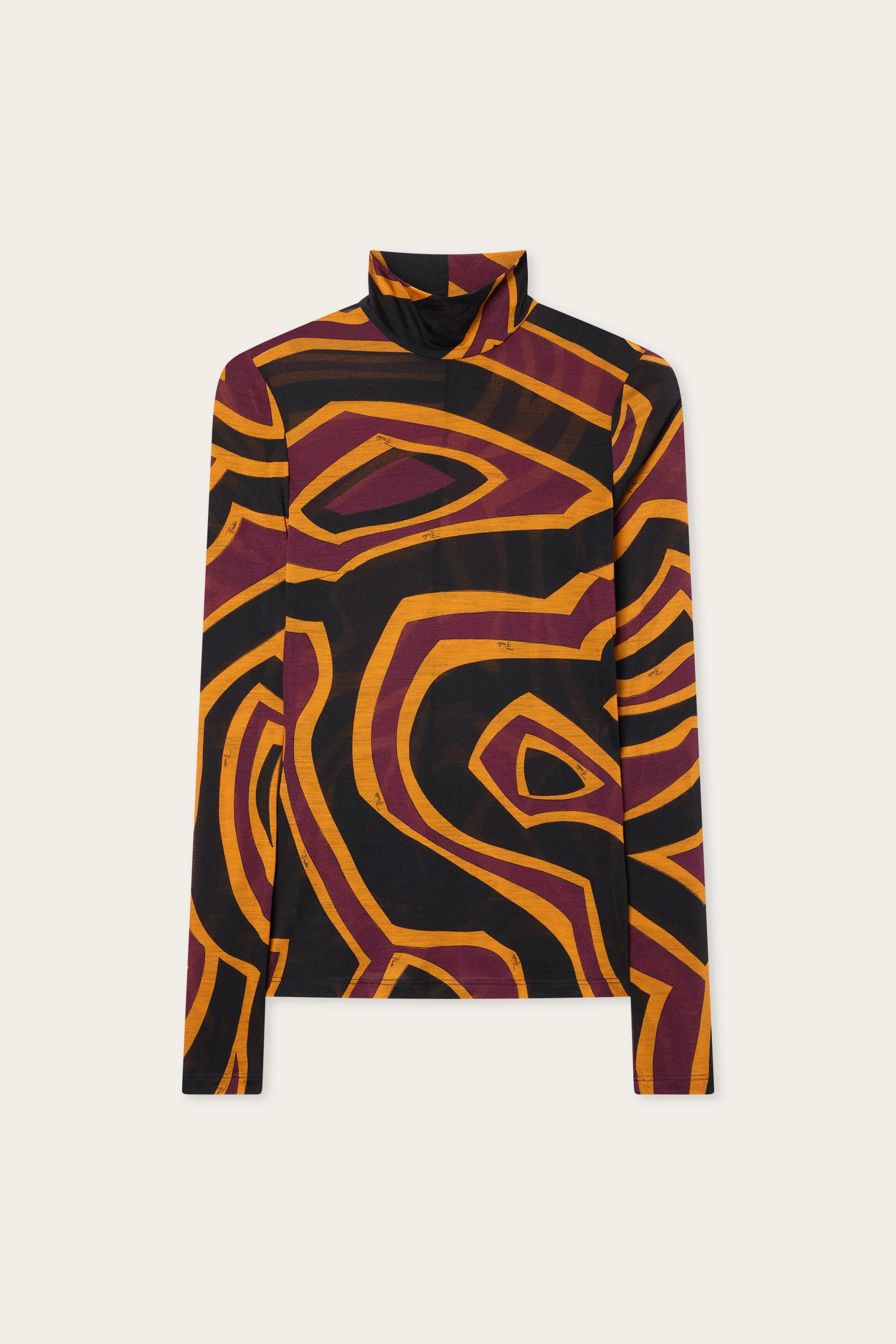 LABIRINTO PRINT HIGH-NECK JERSEY TOP - 1
