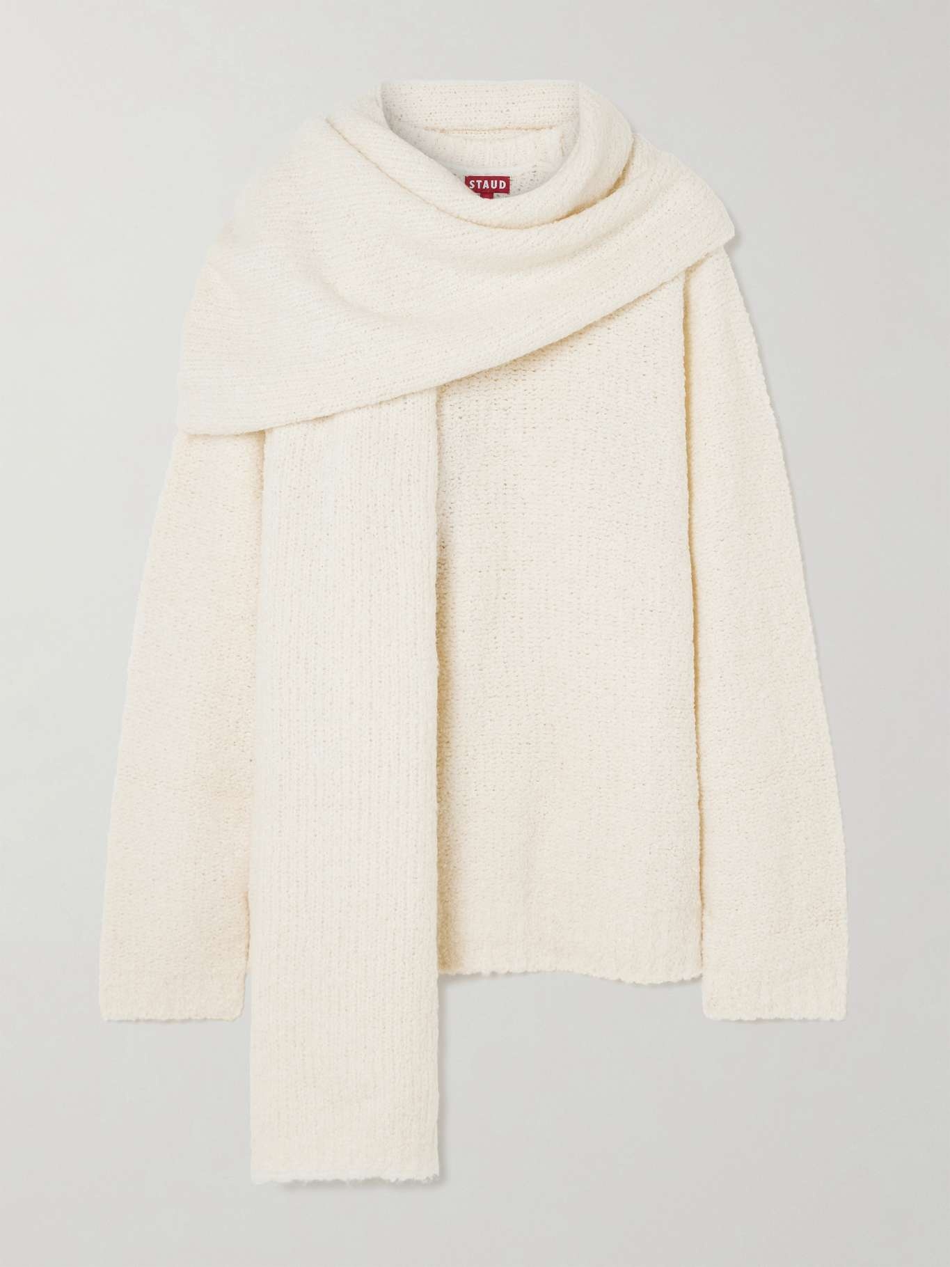 Siren bouclé sweater with detachable scarf - 1