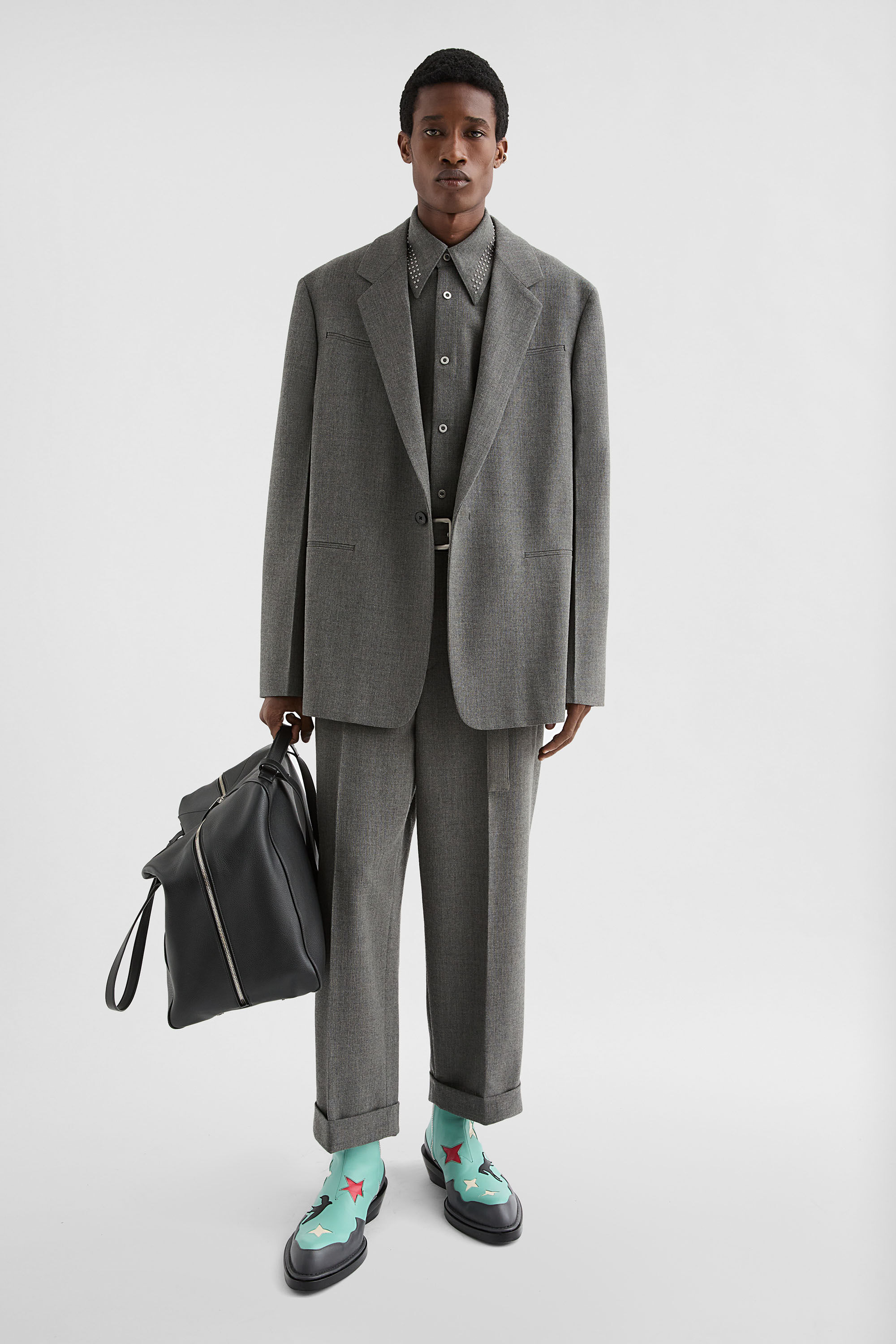 Wool Canvas Belted Trousers - 3