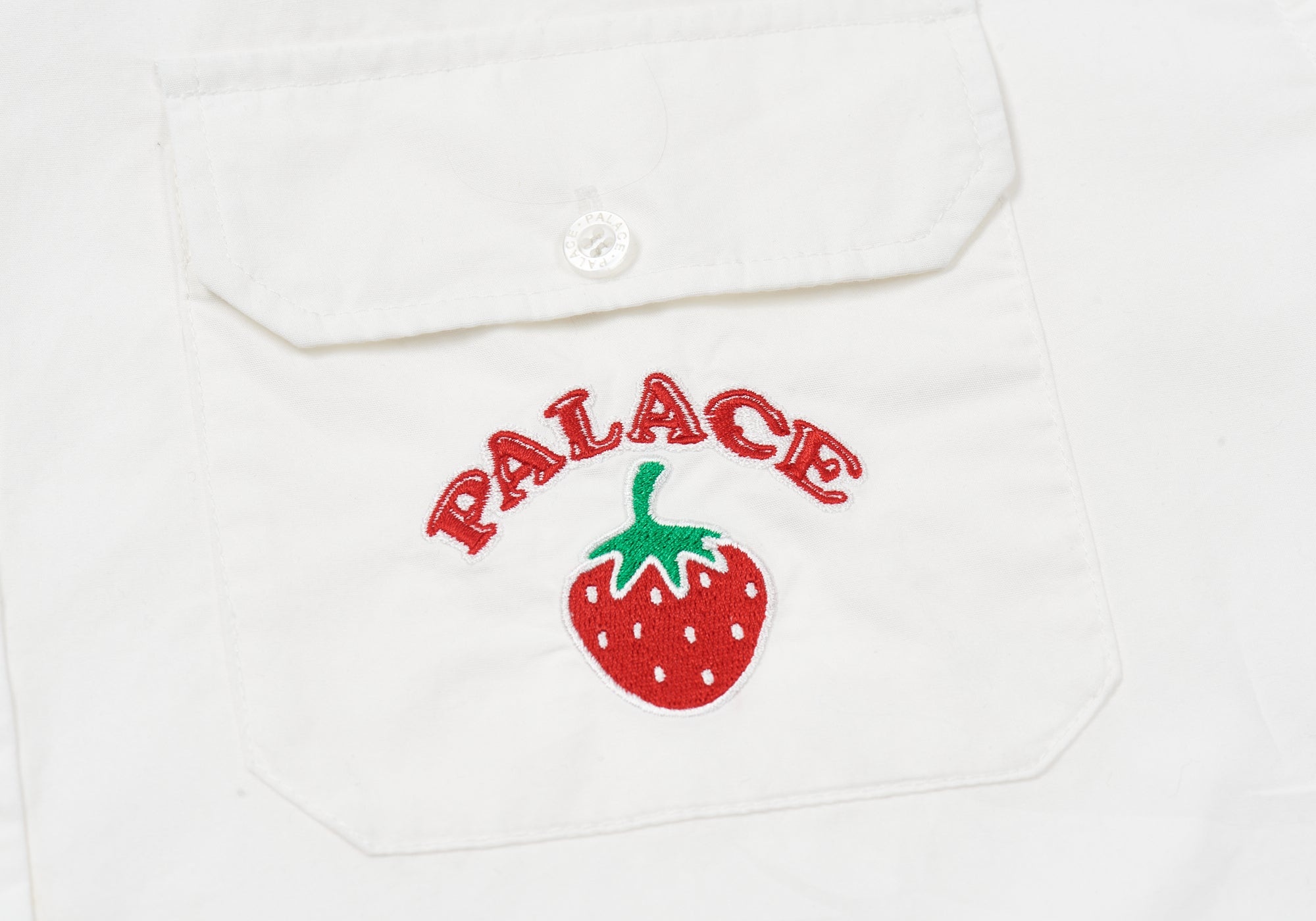 STRAWBERRY EMBROIDERY DENIM SHIRT WHITE - 3